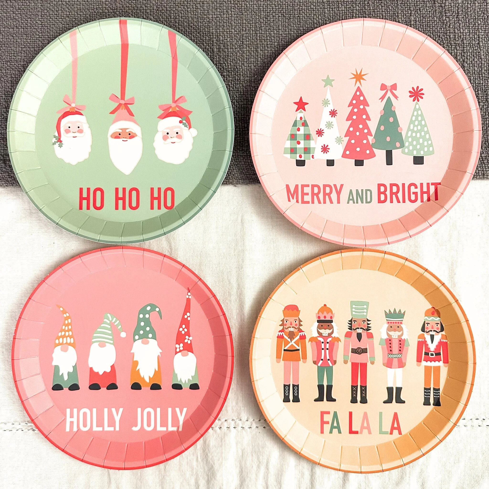 holiday mini tableware box set with adorable and fun christmas character dessert or appetizer plates.jpg