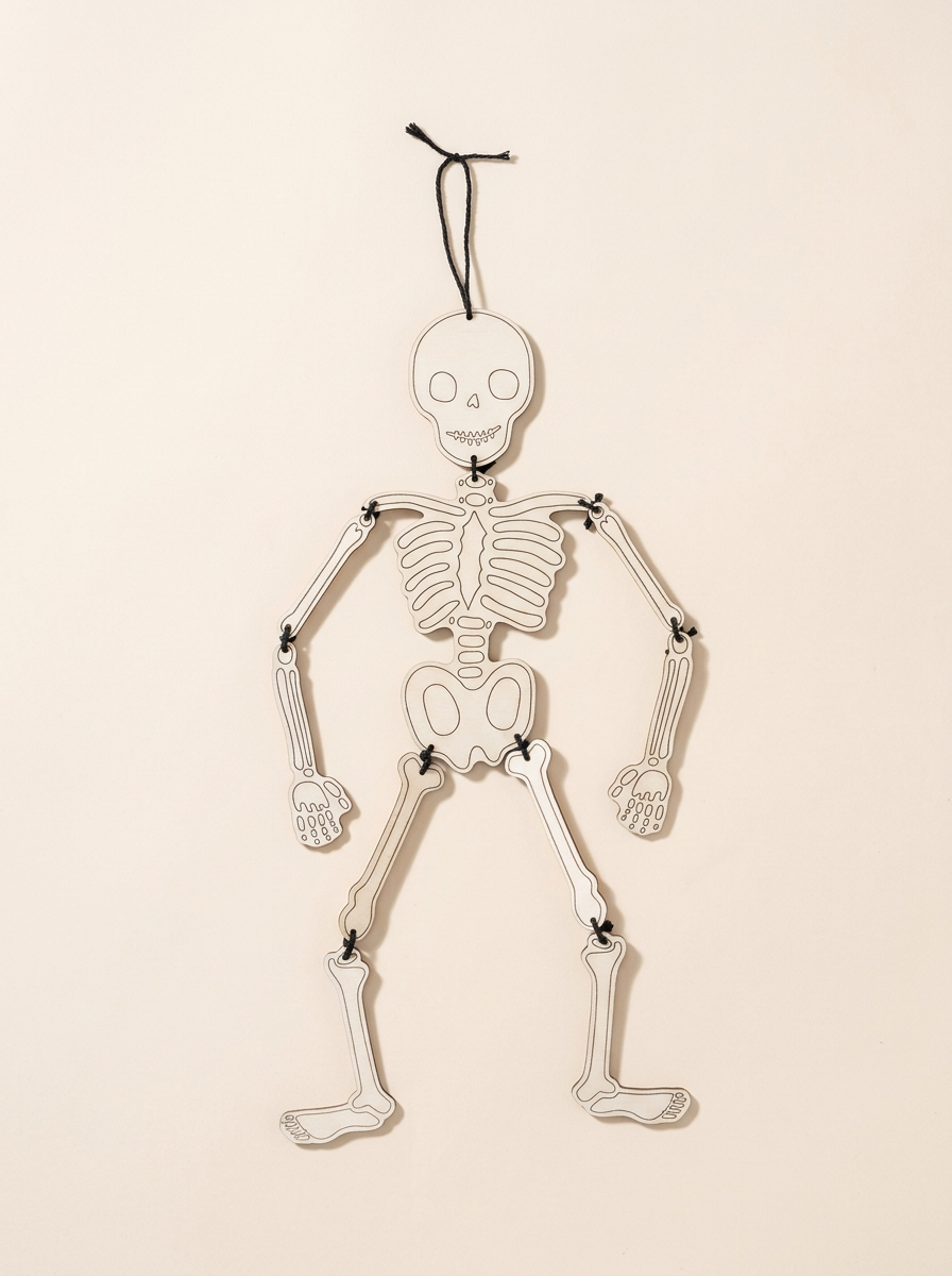 DIY kids halloween activity build your own wooden skeleton kit