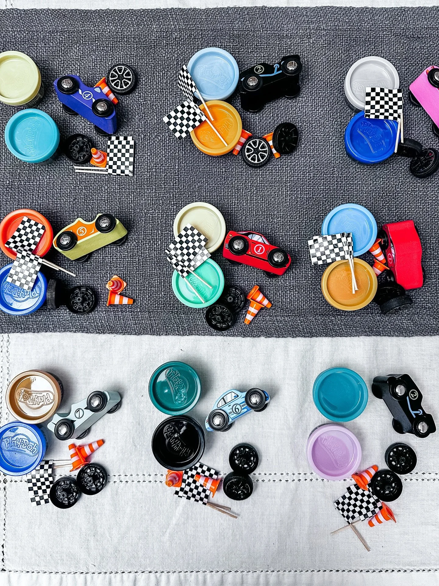 🏎️💨 Party favors, but make them FUN (and not the kind that end up in the trash five minutes after the party 🙃). These custom race car playdough sensory packs are zooming their way into a &ldquo;Two Fast&rdquo; birthday soon&mdash;and we&rsquo;re p