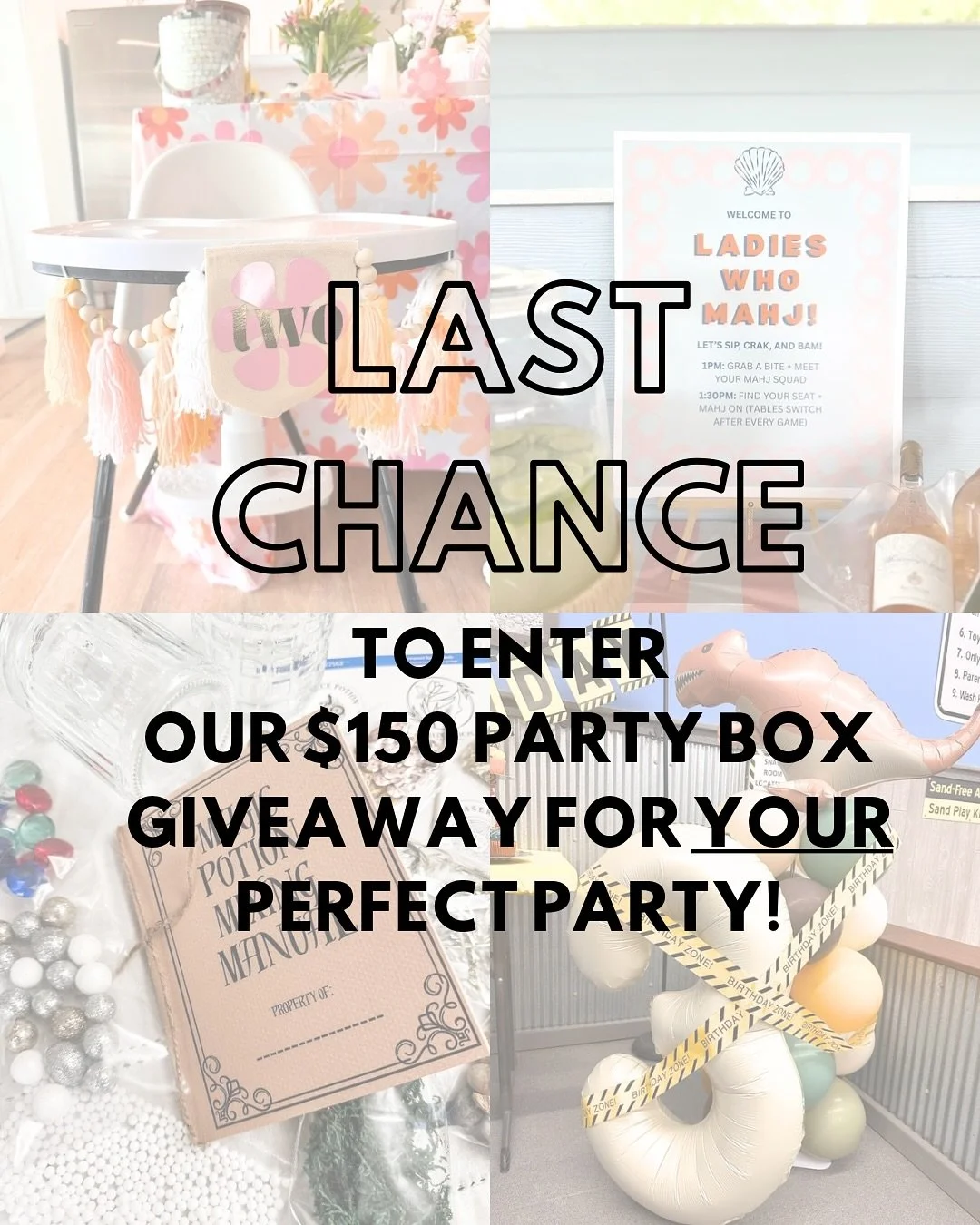And remember the more friends you tag, the more chances you have to win! Whether it’s your baby’s first, your mom’s 70th, your sister’s bridal shower, or your pup’s gotcha day, we want to help make your next party Insta-