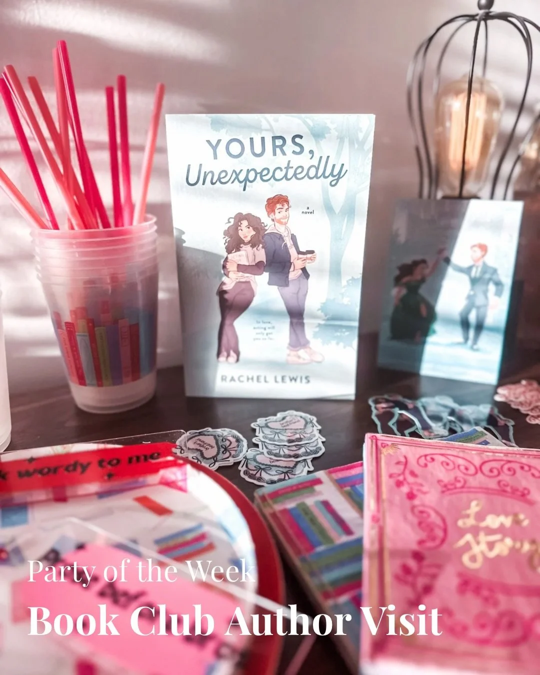 📚Party of the Week
Book Club (with Author Visit!)

One of my favorite things about living on our block? Our monthly book club.

So when one of the women in our group hosted a discussion of the spicy rom-com Yours, Unexpectedly &mdash; with the autho