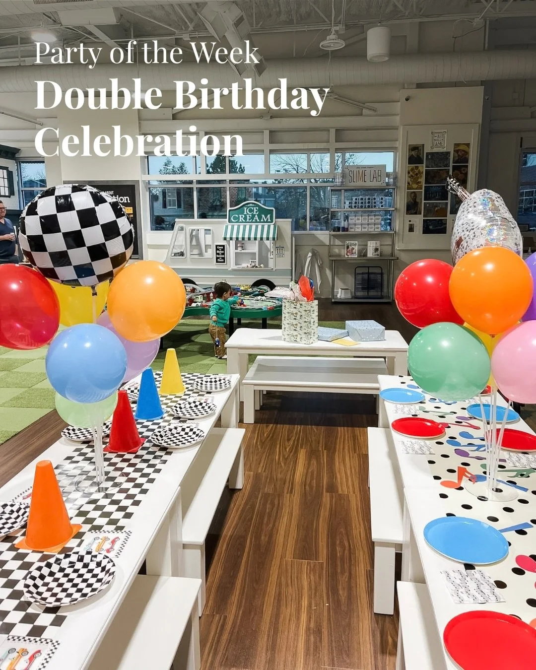 🎈Party of the Week
Double Birthday Celebration

When a friend asked me to help design a joint 2nd birthday party for her son and his best buddy, I knew it would be a fun challenge.

One birthday boy loves race cars and Lightning McQueen.
The other i