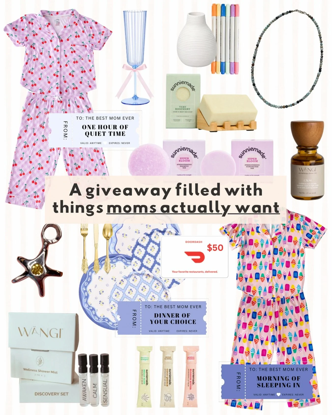 Comment MOM on our pinned giveaway post for a chance to win the ultimate Mother&rsquo;s Day self-care package, filled with things moms actually want 💐

We teamed up with some amazing mom-owned brands to put together a $450 gift bundle, including:

✨