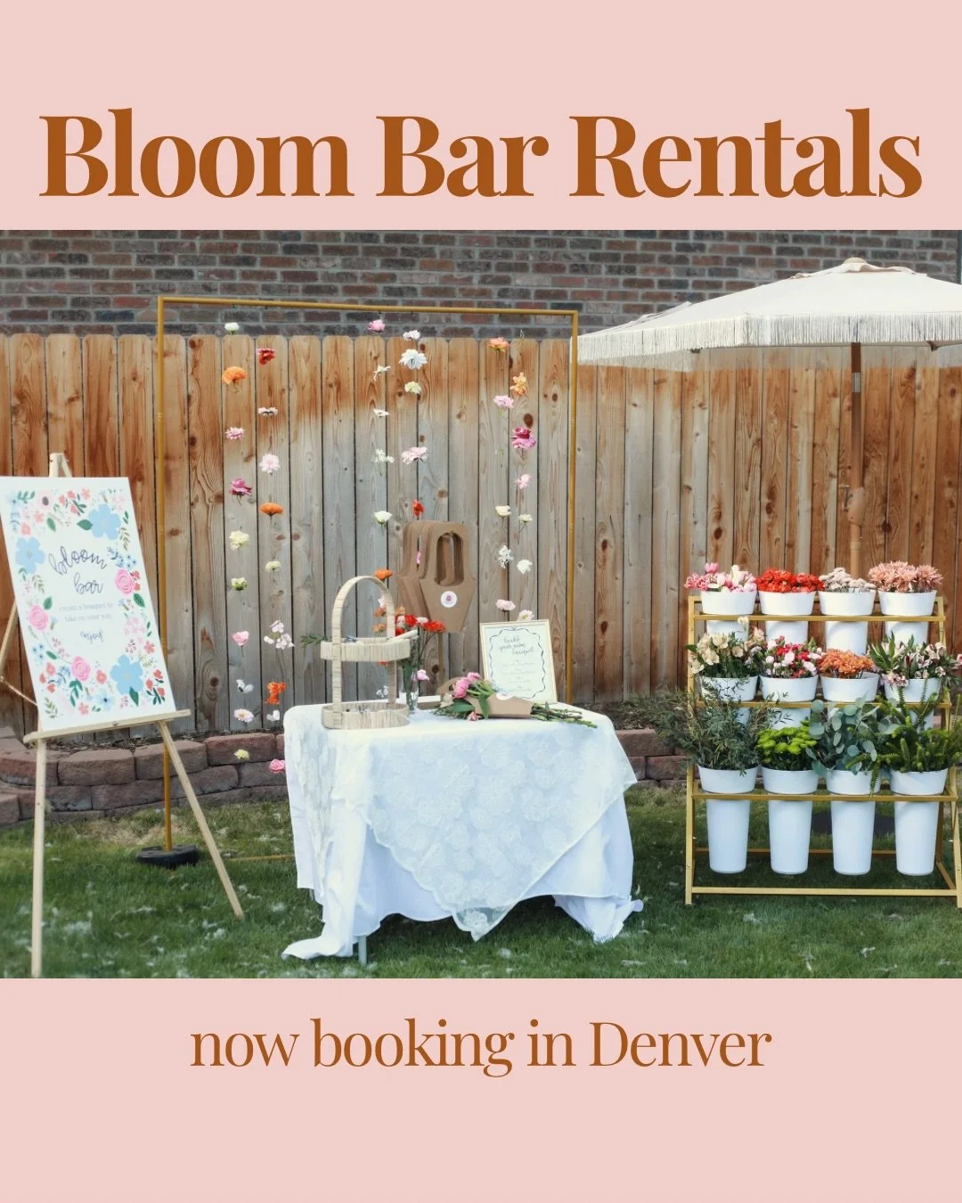 Meet our newest party rental obsession 💐

Our Bloom Bar is now available in Denver, and honestly? It might be one of my favorite things we&rsquo;ve launched yet.

Part activity, part party favor, part decor moment &mdash; guests create and take home