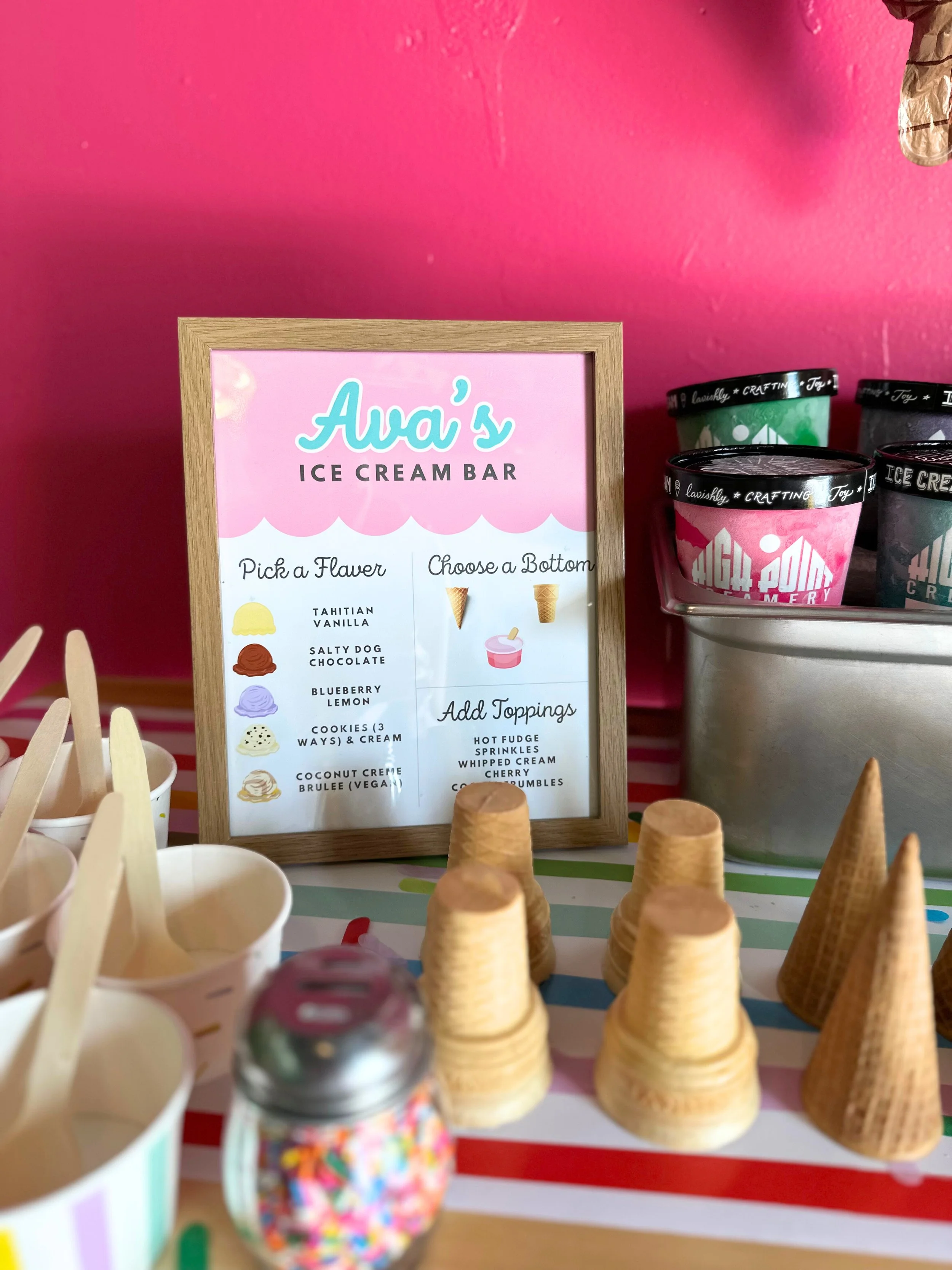 high point creamery denver party room with the real happy hours party-in-a-box supplies custom ice cream bar