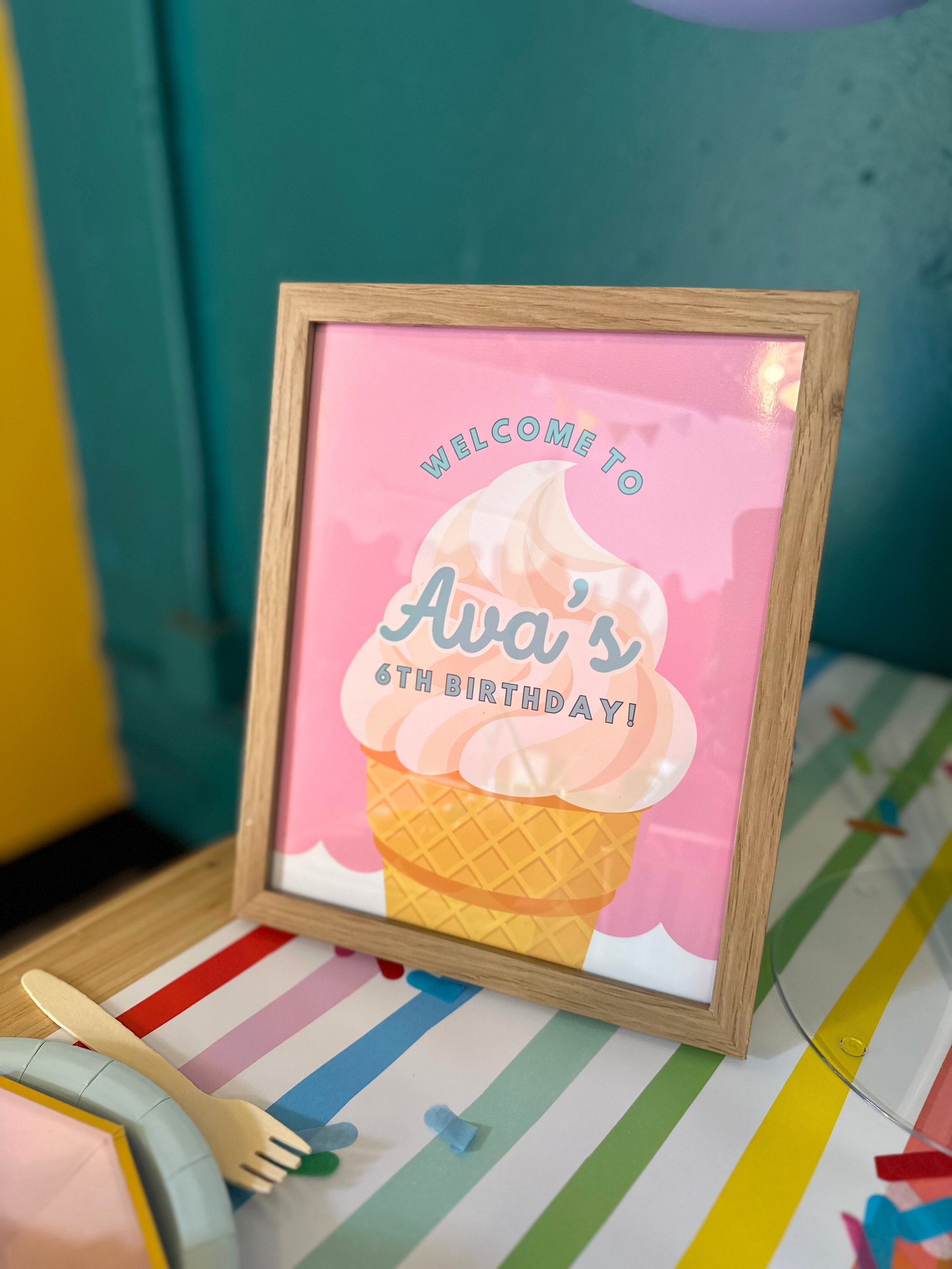 high point creamery party room with the real happy hours Denver party box supplies personalized custom welcome sign