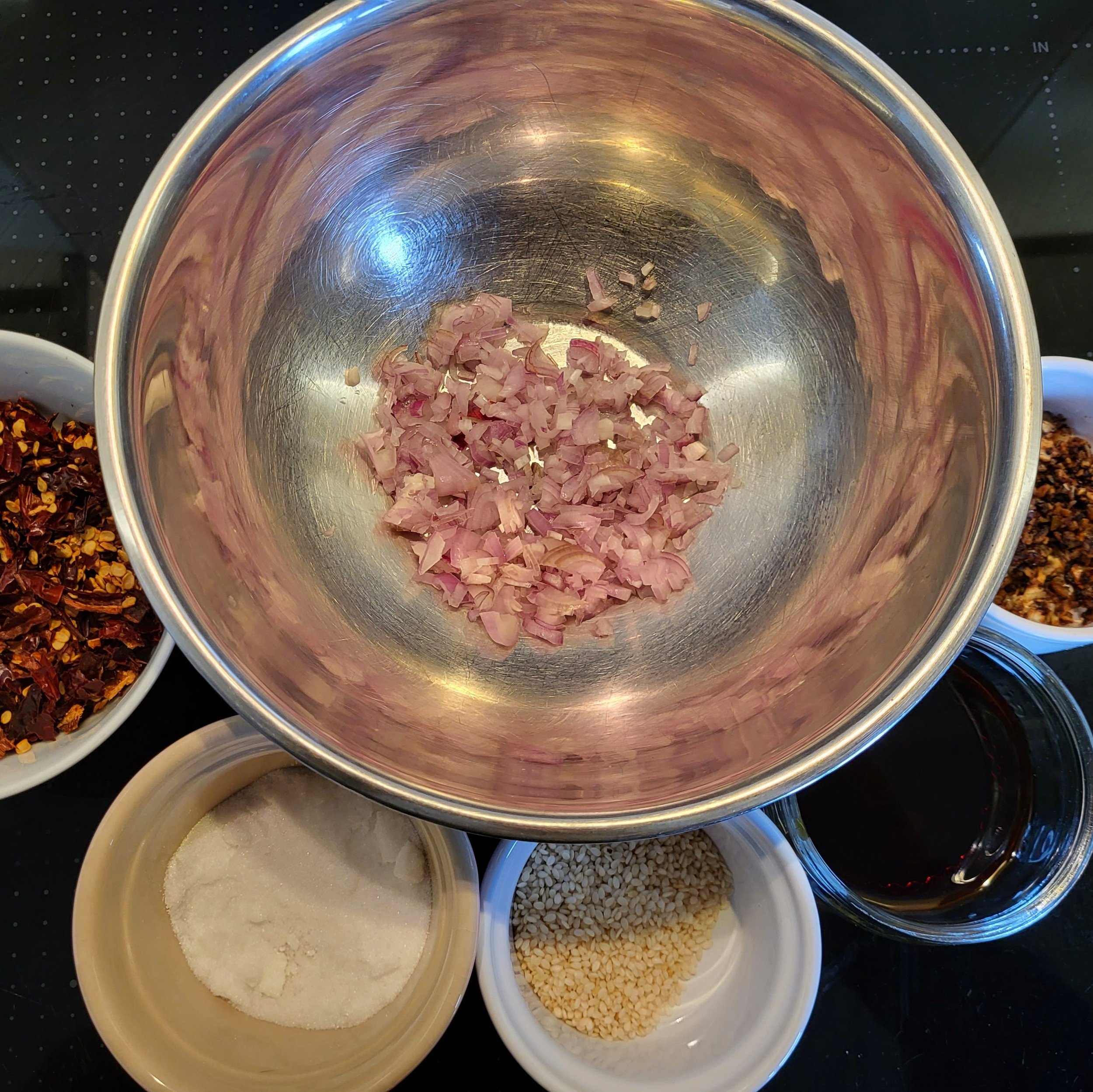 Ingredients needed for Chinese crispy chilli oil