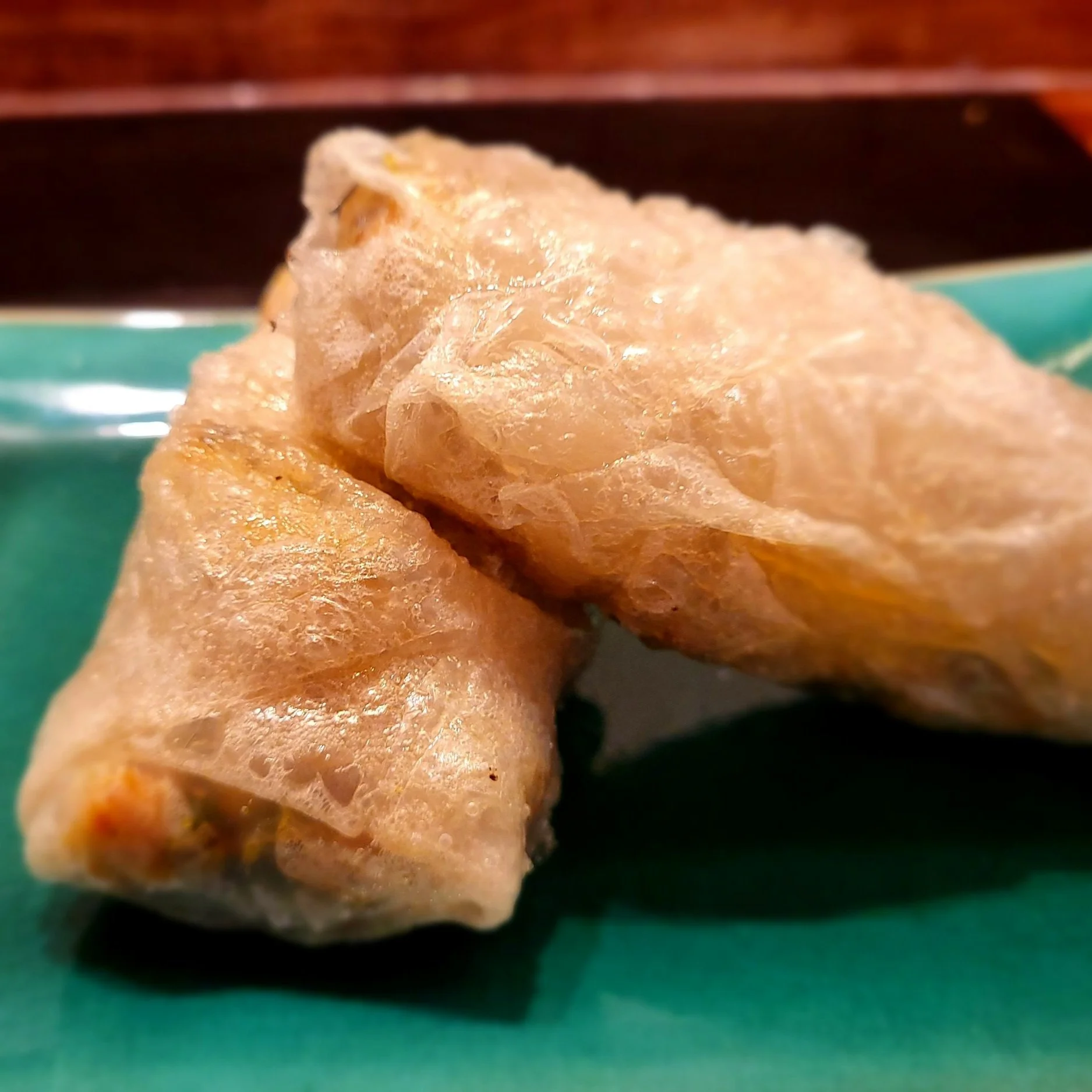 crispy spring summer rolls just out of the air fryer