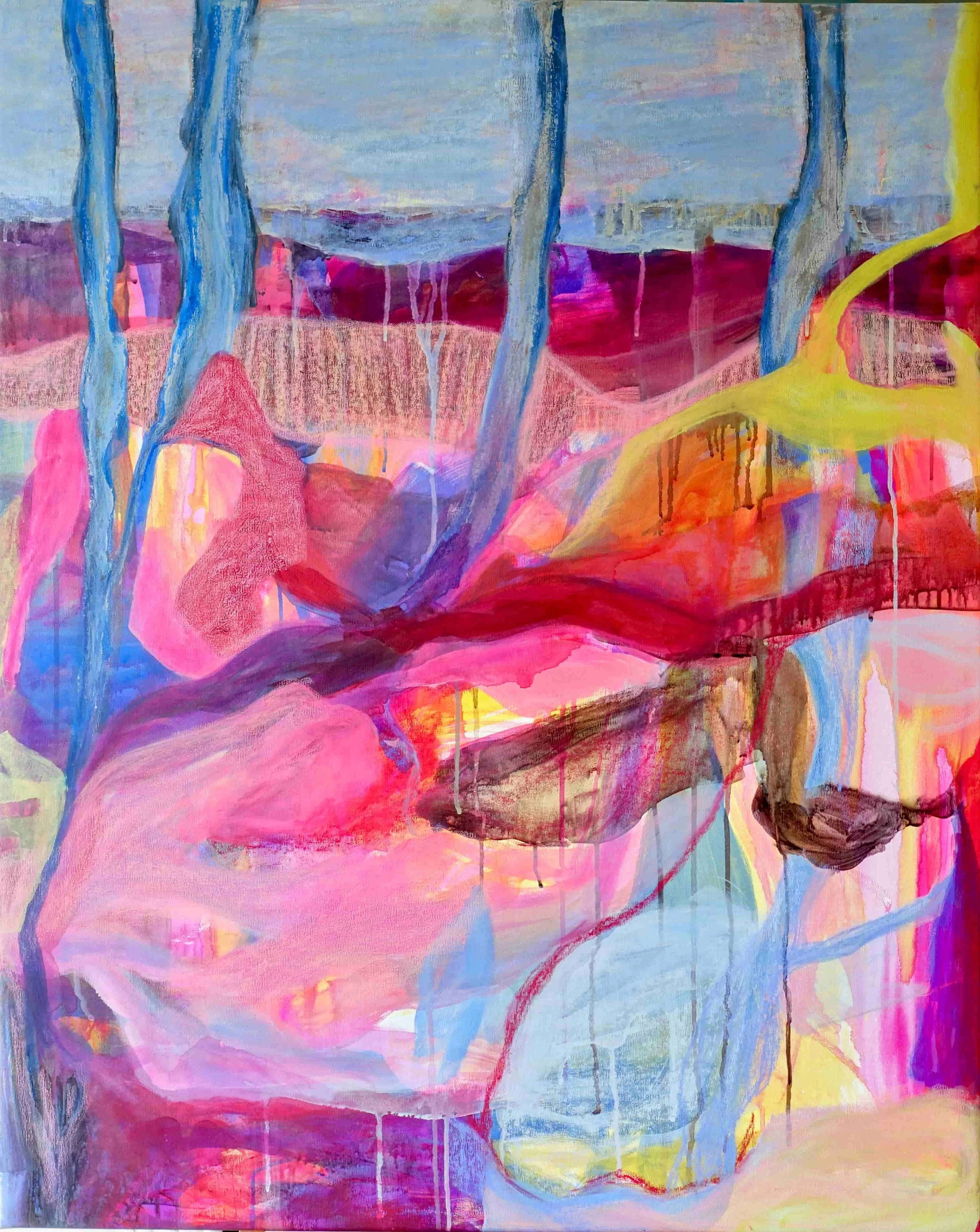 Growing | 80x100cm | 2025 | Acrylic and watersoluble pastels on canvas 