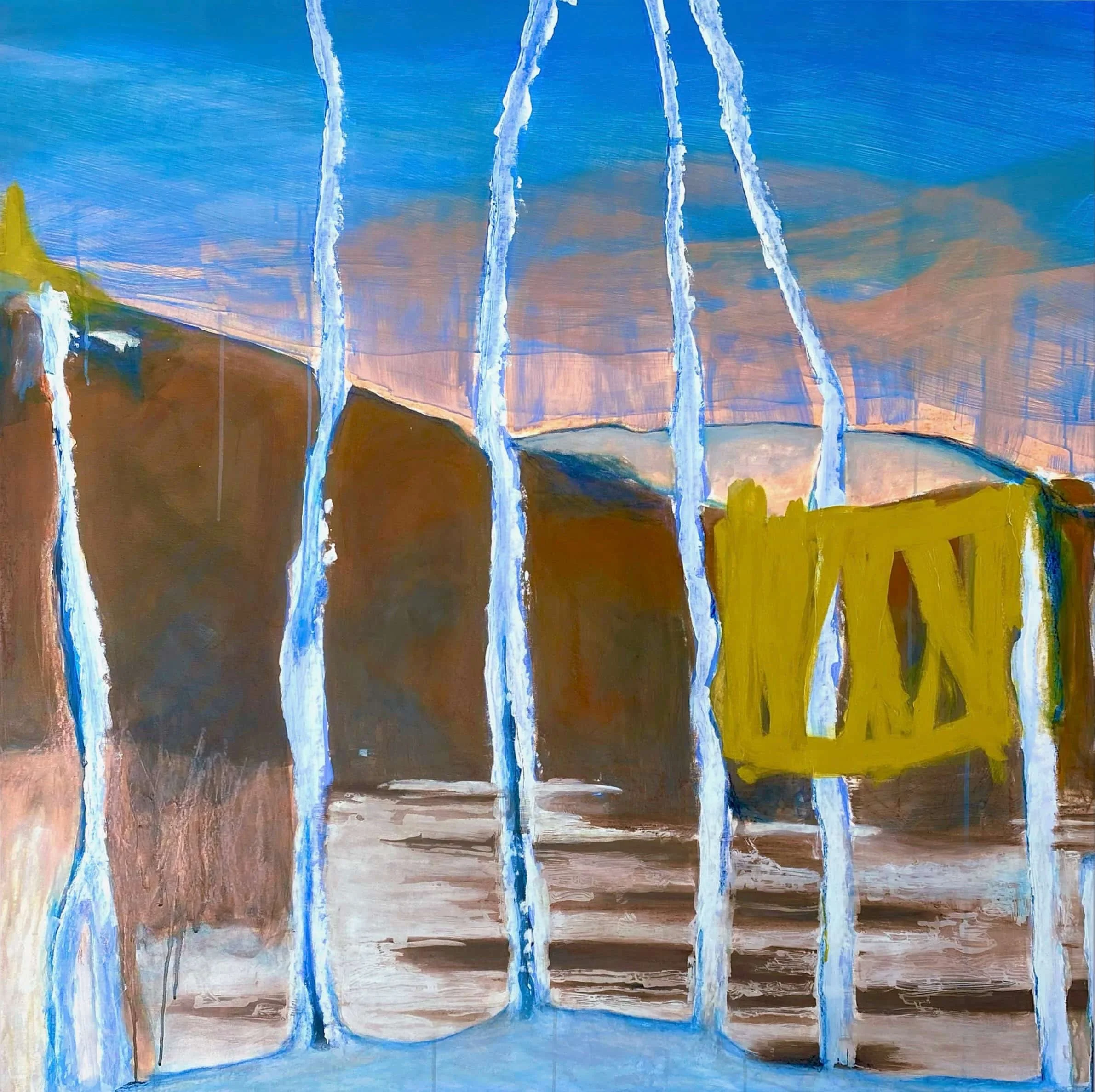 Rescue basket | 130x135 cm | 2021 | Acrylic and watersoluble pastels on canvas