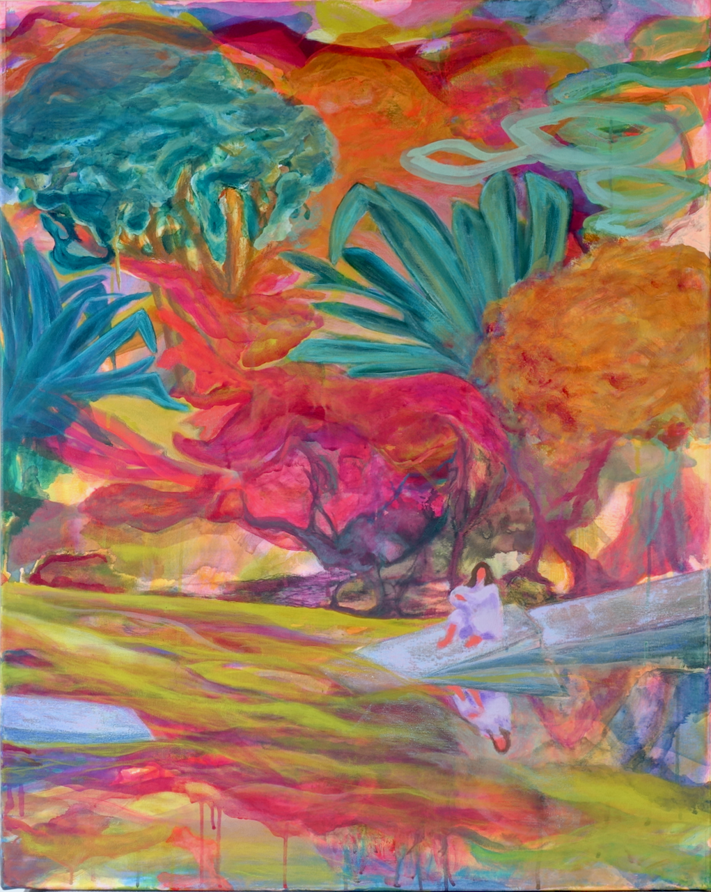 Kaleidoscope of Stillness | 80 x 100cm | 2026 |Acryl und wasserlösliche Pastelle auf Leinwand