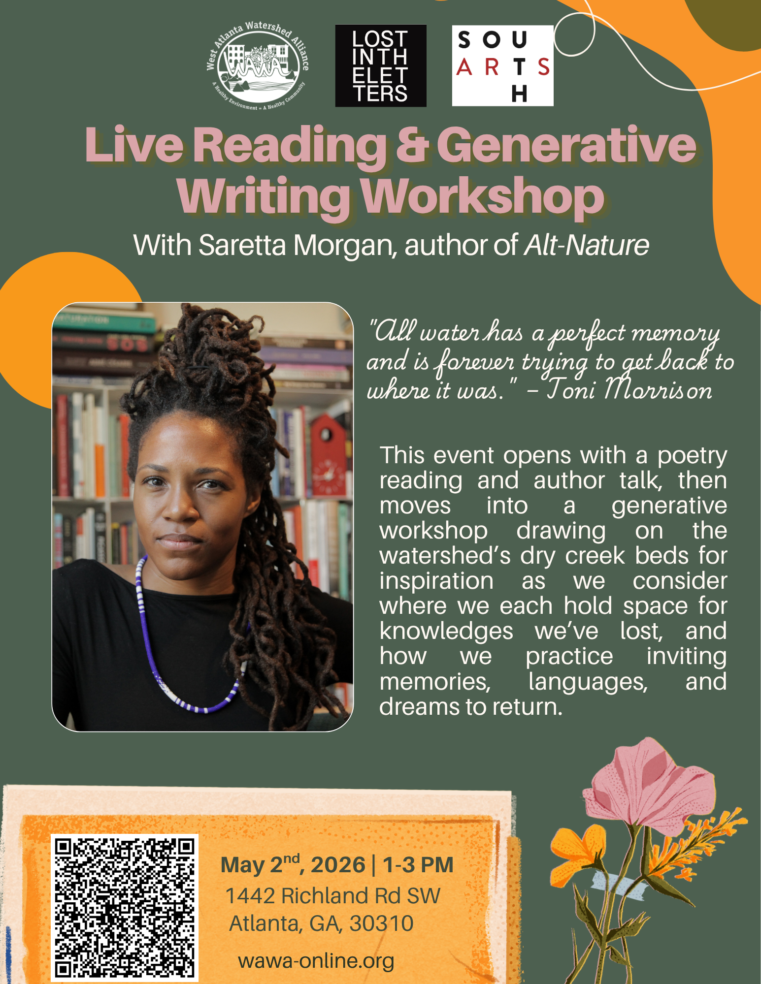 Live Reading & Generative Writing Workshop with Saretta Morgan