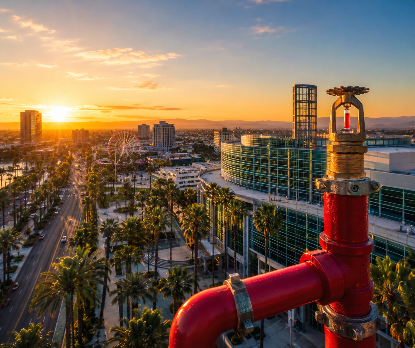 Image showing a fire sprinkler head in the foreground