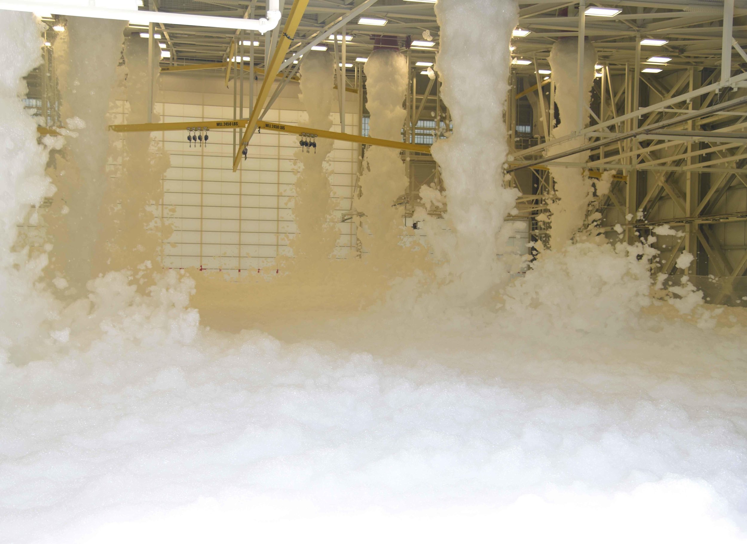 Fire foam system in large commercial building