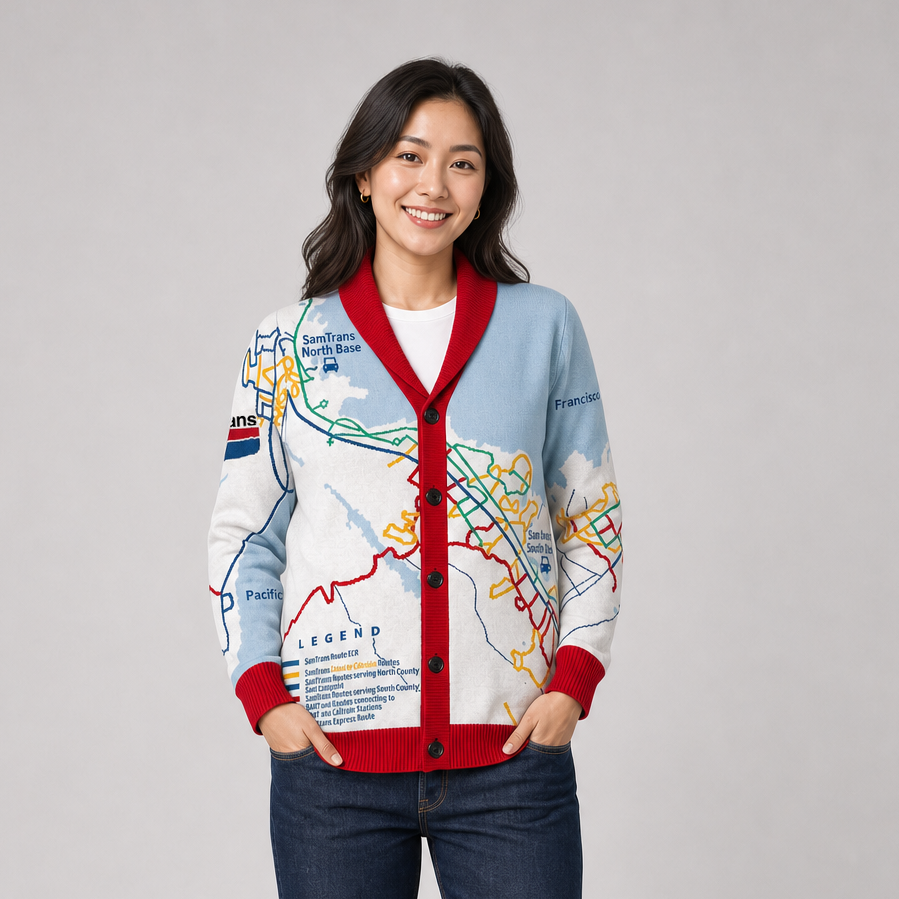 SamTrans 50th Anniversary Cardigan Sweater