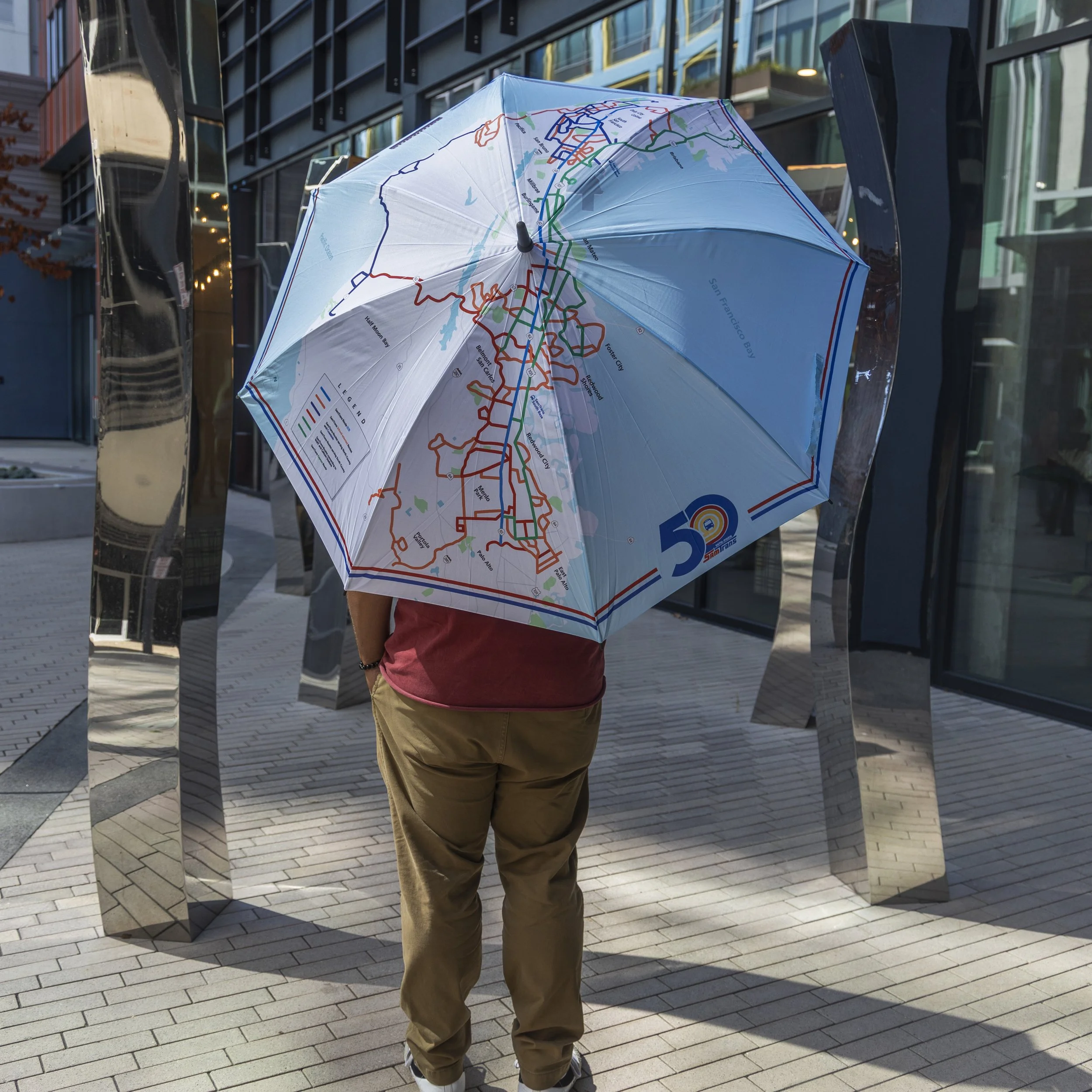 SamTrans umbrella top view