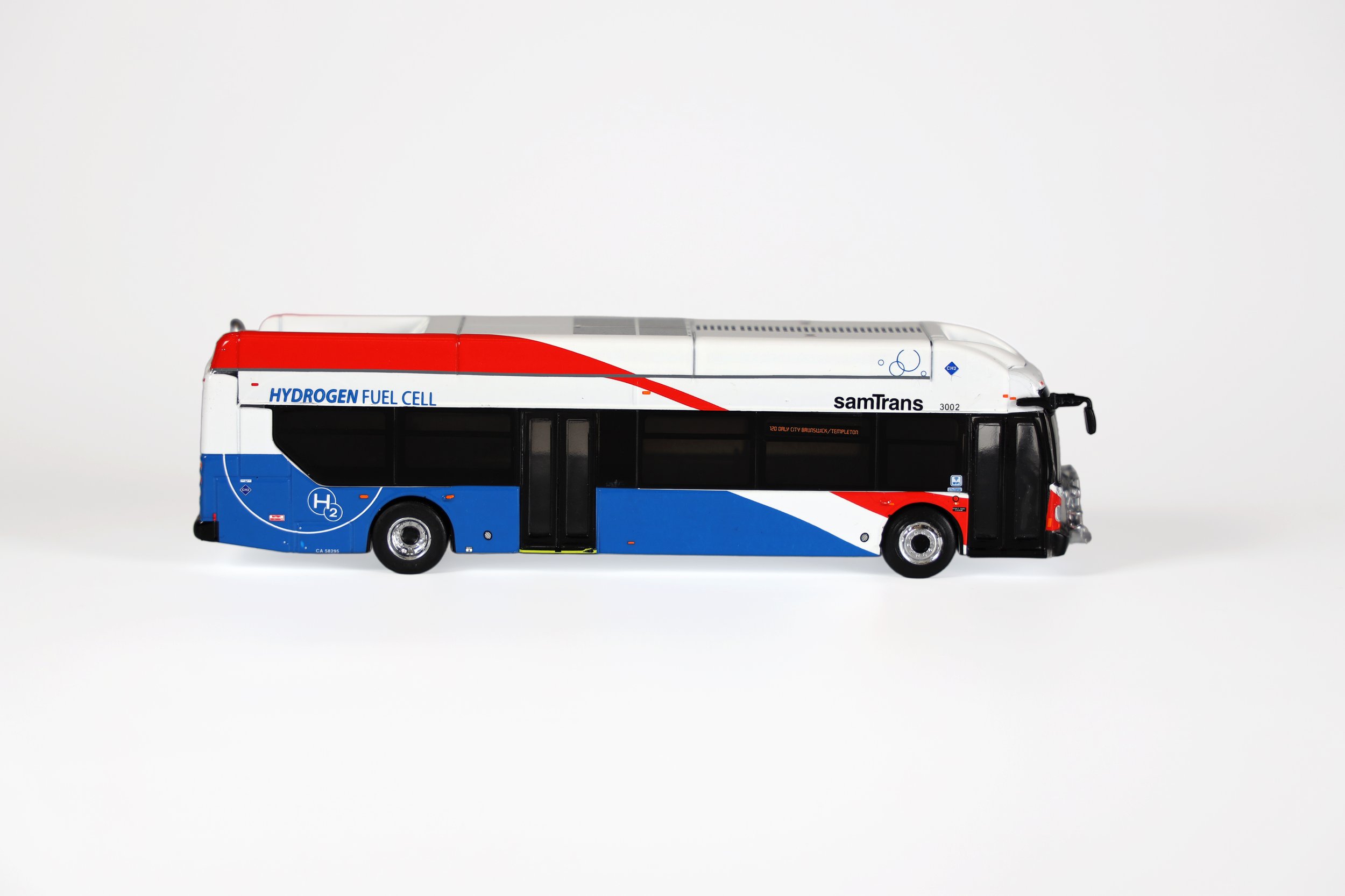 Hydrogen Fuel Die-Cast SamTrans Bus side view.JPG