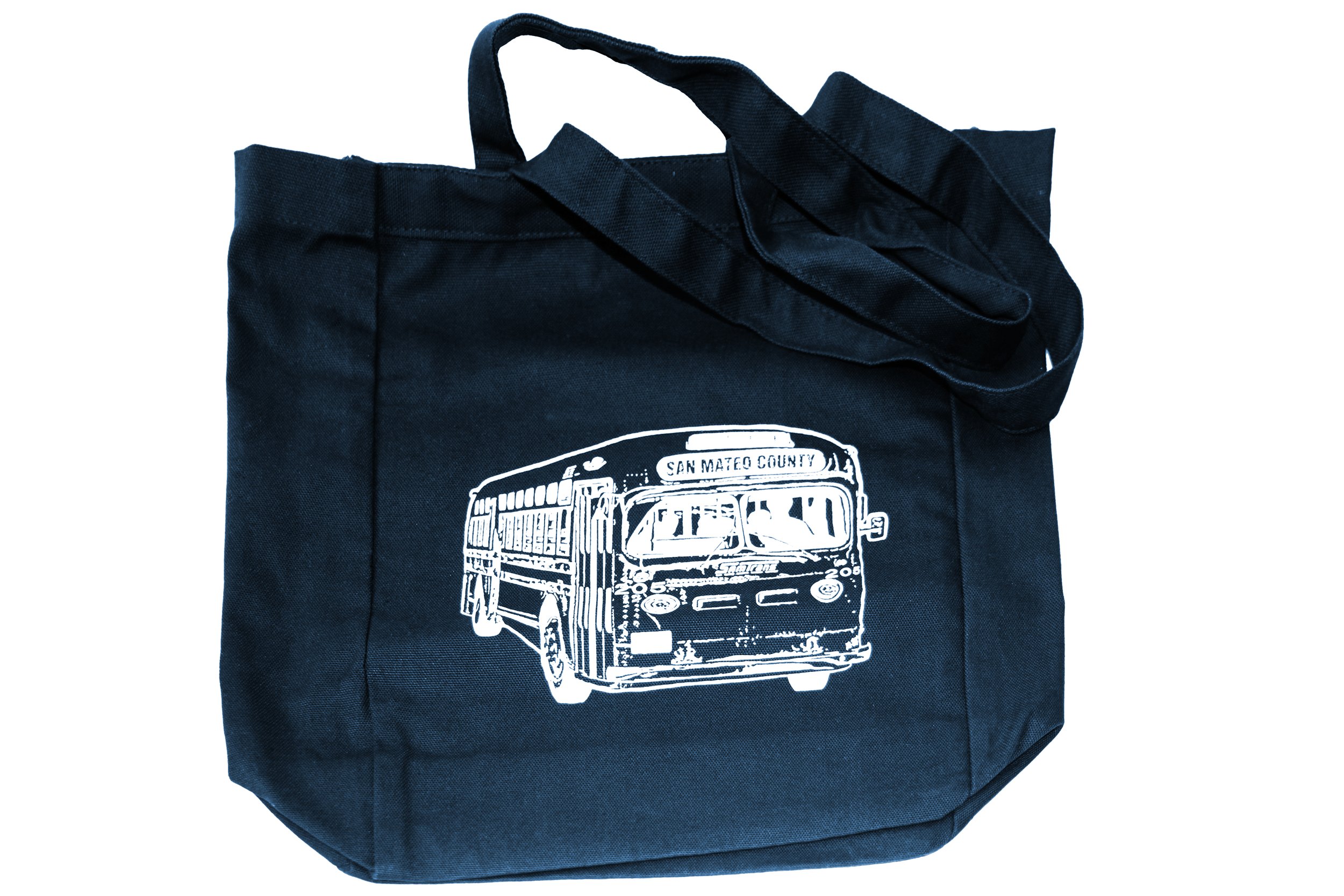 SamTrans Vintage Bus Tote Bag Close up