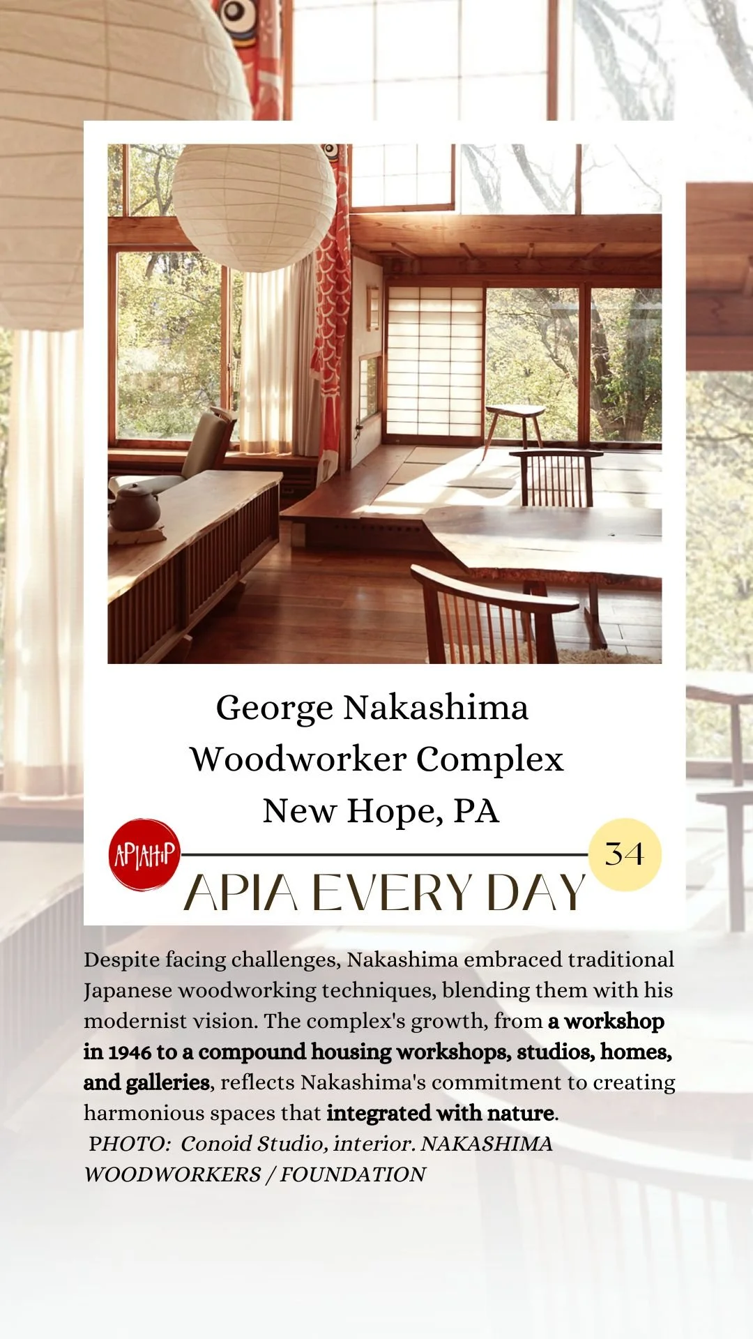 Day 34 Nakashima Woodworker Complex, New Hope, Pennsylvania