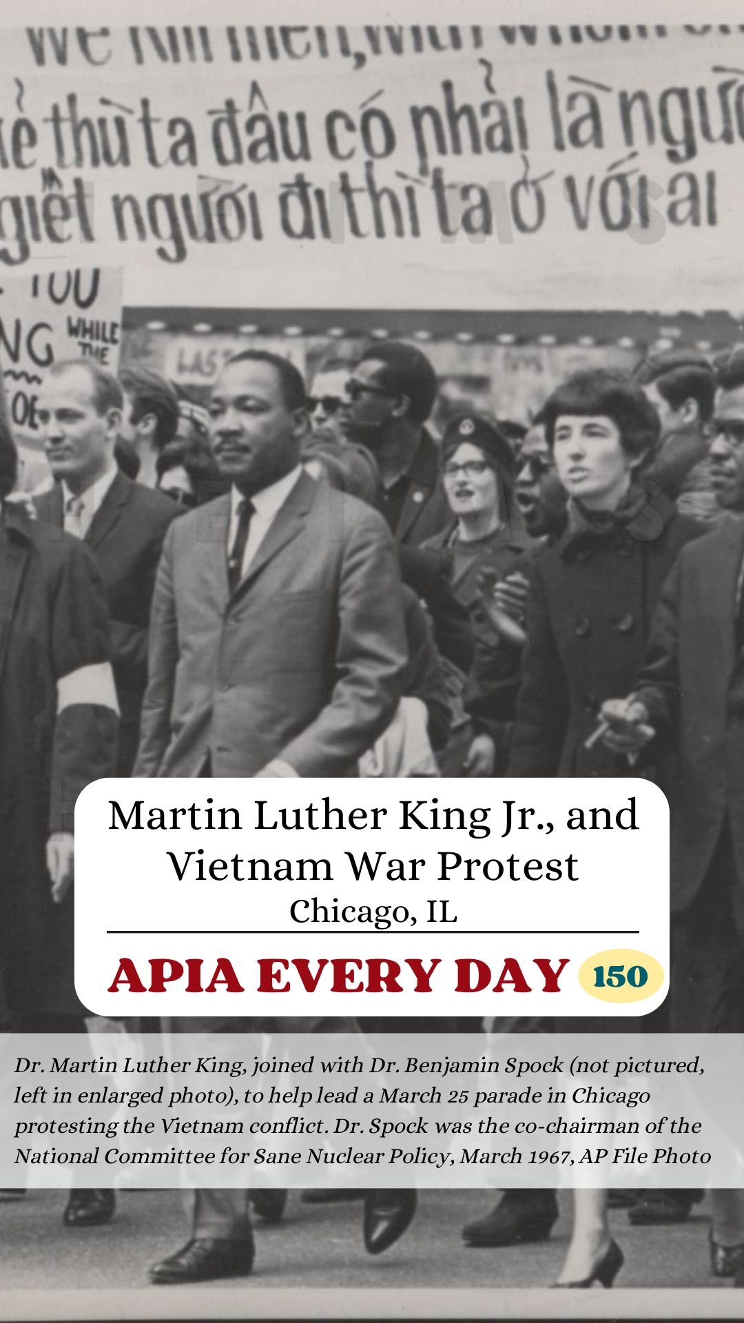 Day 150: Martin Luther King Jr., and Vietnam War Protest, Chicago, Illinois
