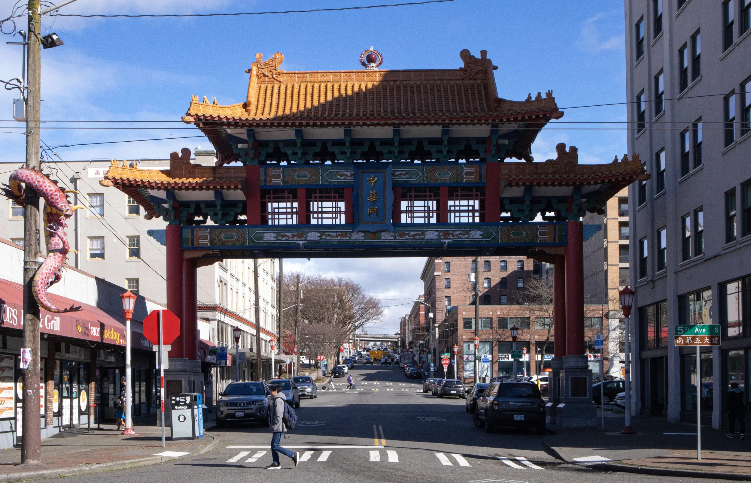 Chinatown Gateway Arch, Chinatown-International District, Seattle. Photo by Yuyan Wu, March 18, 2026.