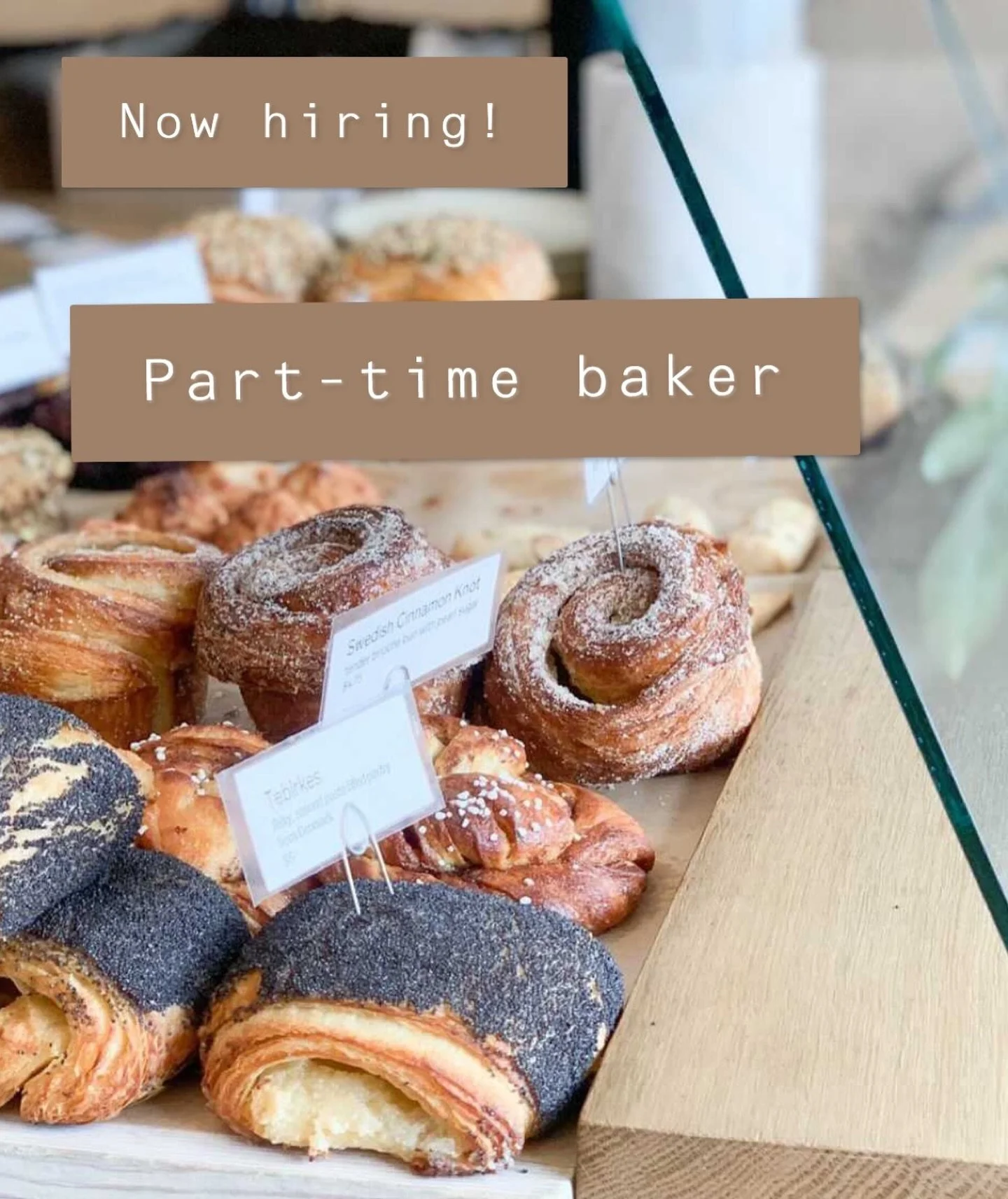 One of our bakers is moving to the East Coast so we&rsquo;re looking for a new assistant bread and pastry baker to fill their shoes.

We seek a passionate individual who gets a kick out of making bread, baking cookies, shaping pastries and decoratin