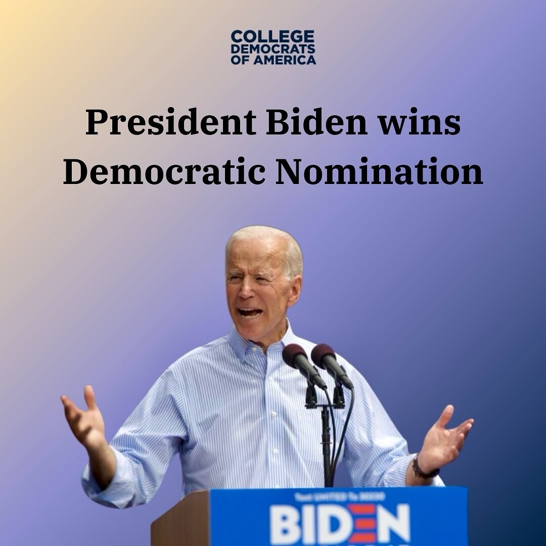 President Biden secures the Democratic Nomination! 

#potusagain #bidenharris2024 #studentsforbiden #collegedemsforbiden #november2024 #presidentialelection #primaries #presidentialprimary #marchprimaries #presidentbidenwins