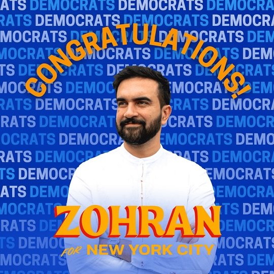 Congratulations @zohrankmamdani for your NYC mayoral primary win! You’re fighting for a future young New Yorkers deserve.