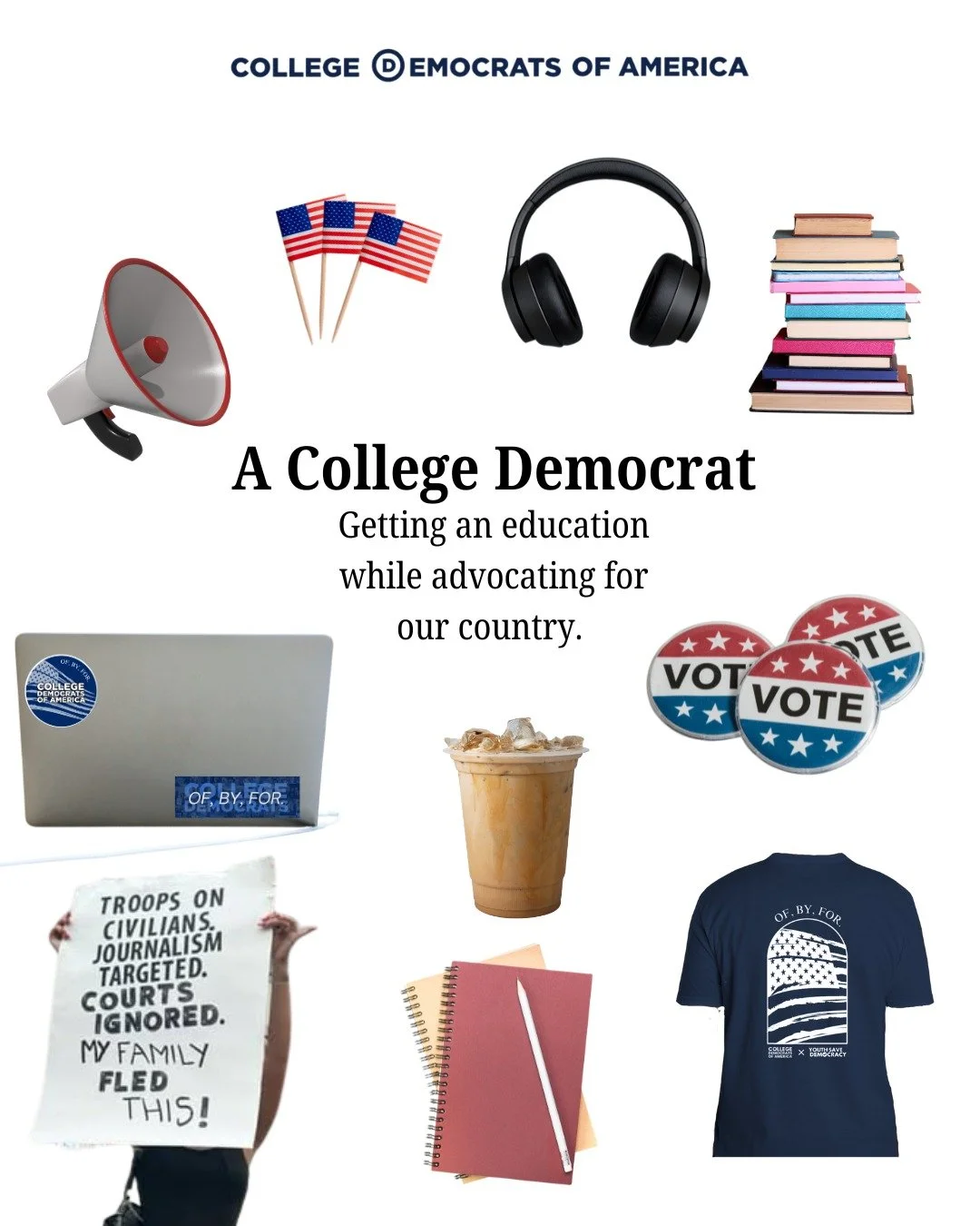 College Dems Starter Pack! We're getting our education and protecting our country; what, like it's hard?
