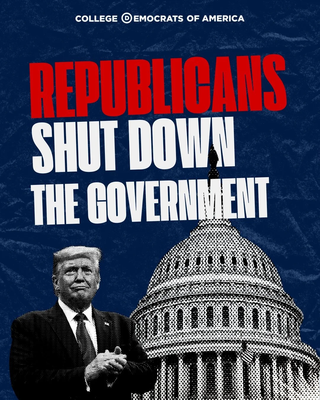 Republicans, by trying to pass a ridiculously dangerous spending bill that hurts millions of Americans, have shut down the government until they get their way. This is the future Donald Trump wants for America.