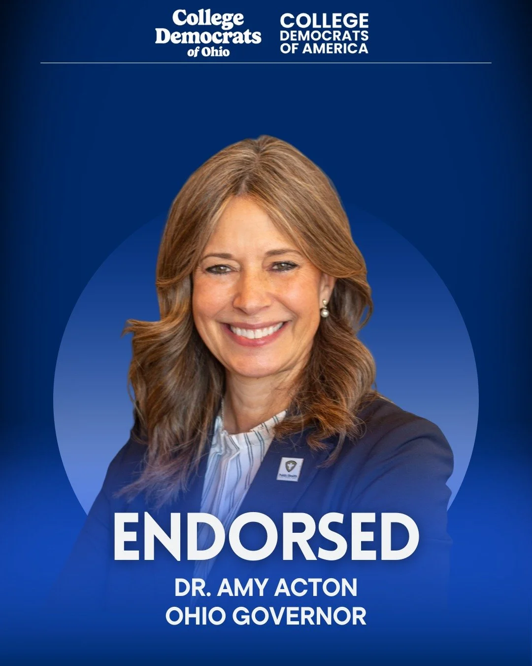CDA and CDOH are proud to endorse Amy Acton for Governor of Ohio!