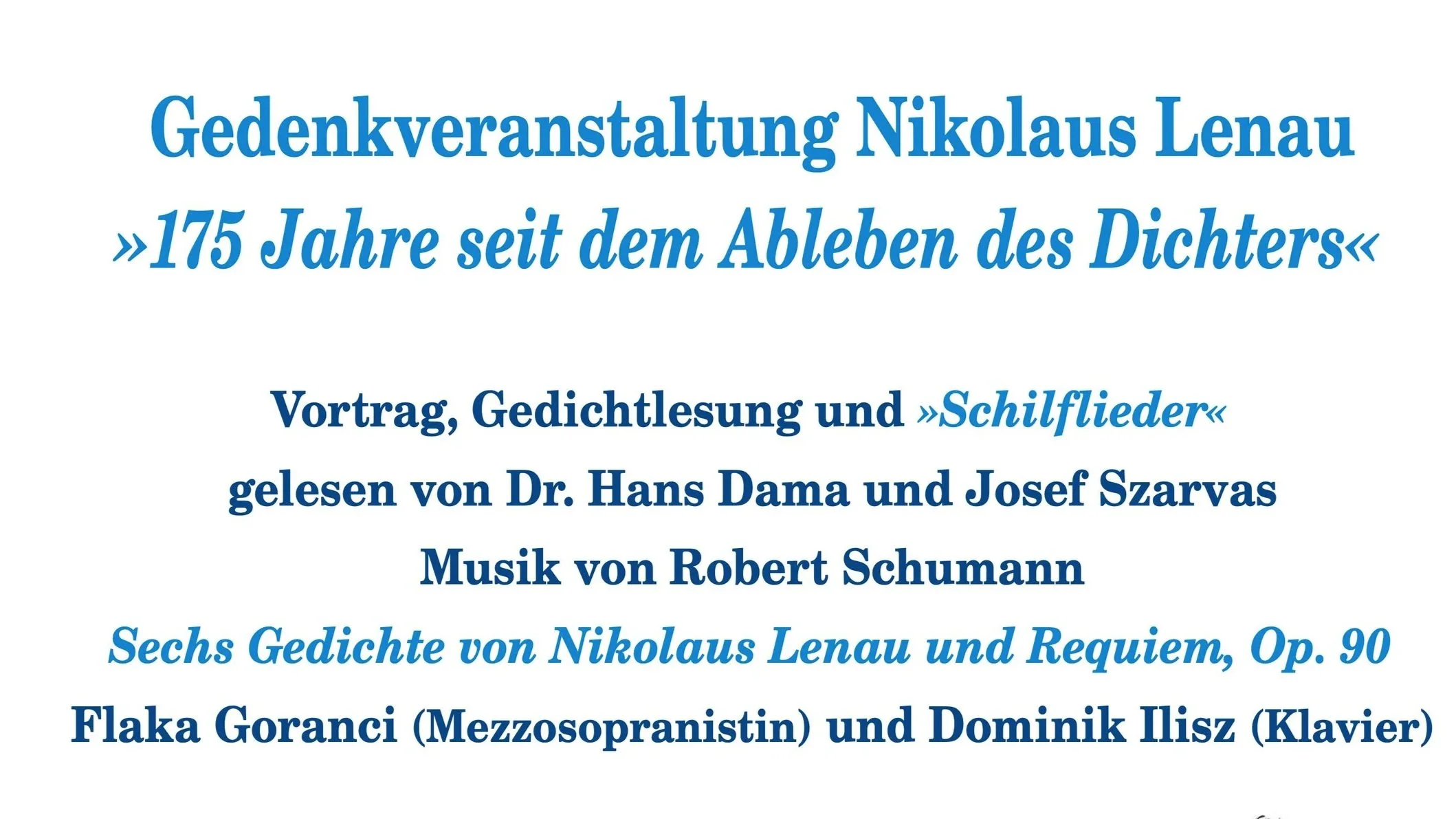 Gedenkveranstaltung Nikolaus Lenau