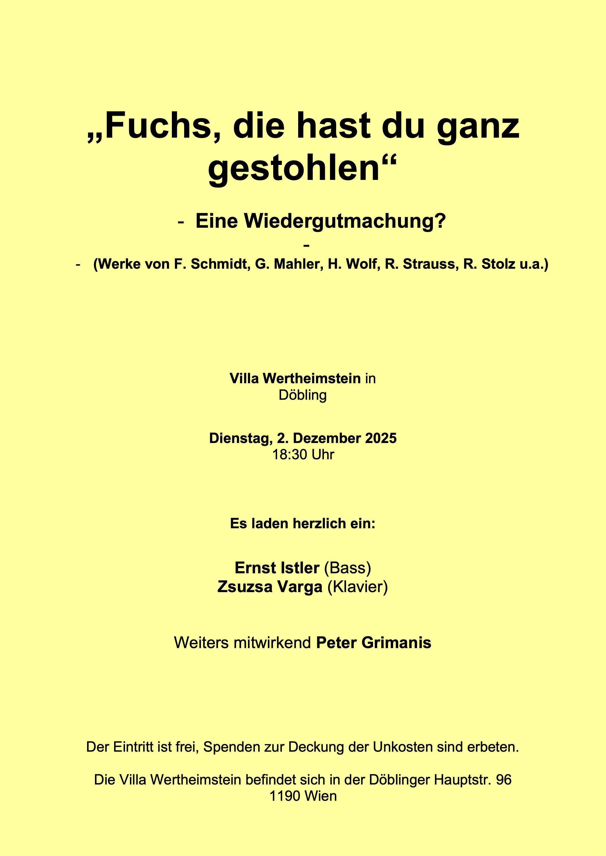 "Fuchs, die hast du ganz gestohlen" - Eine Wiedergutmachung?