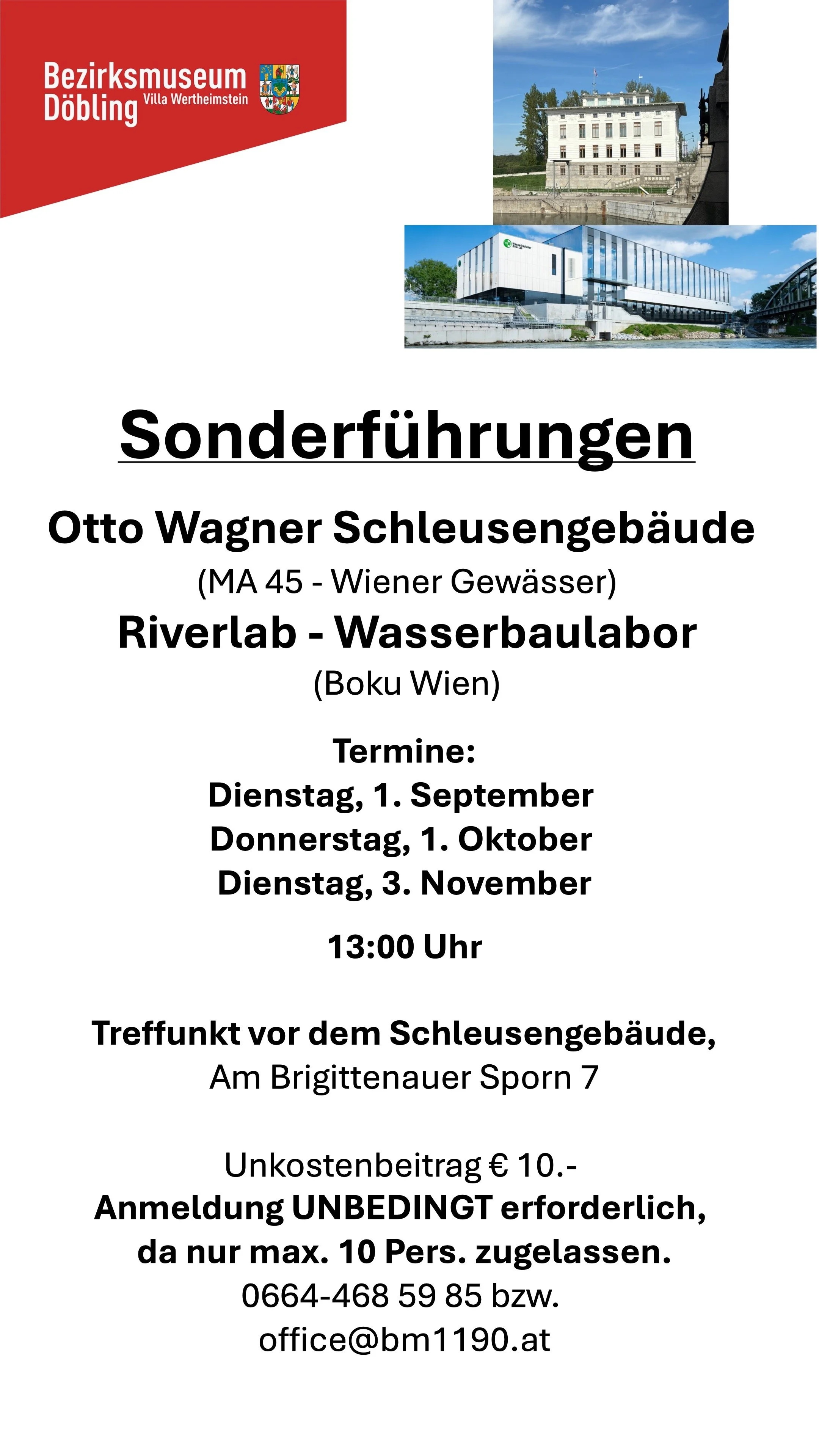 Sonderführungen RIVERLAB und OTTO WAGNER SCHLEUSENGEBÄUDE