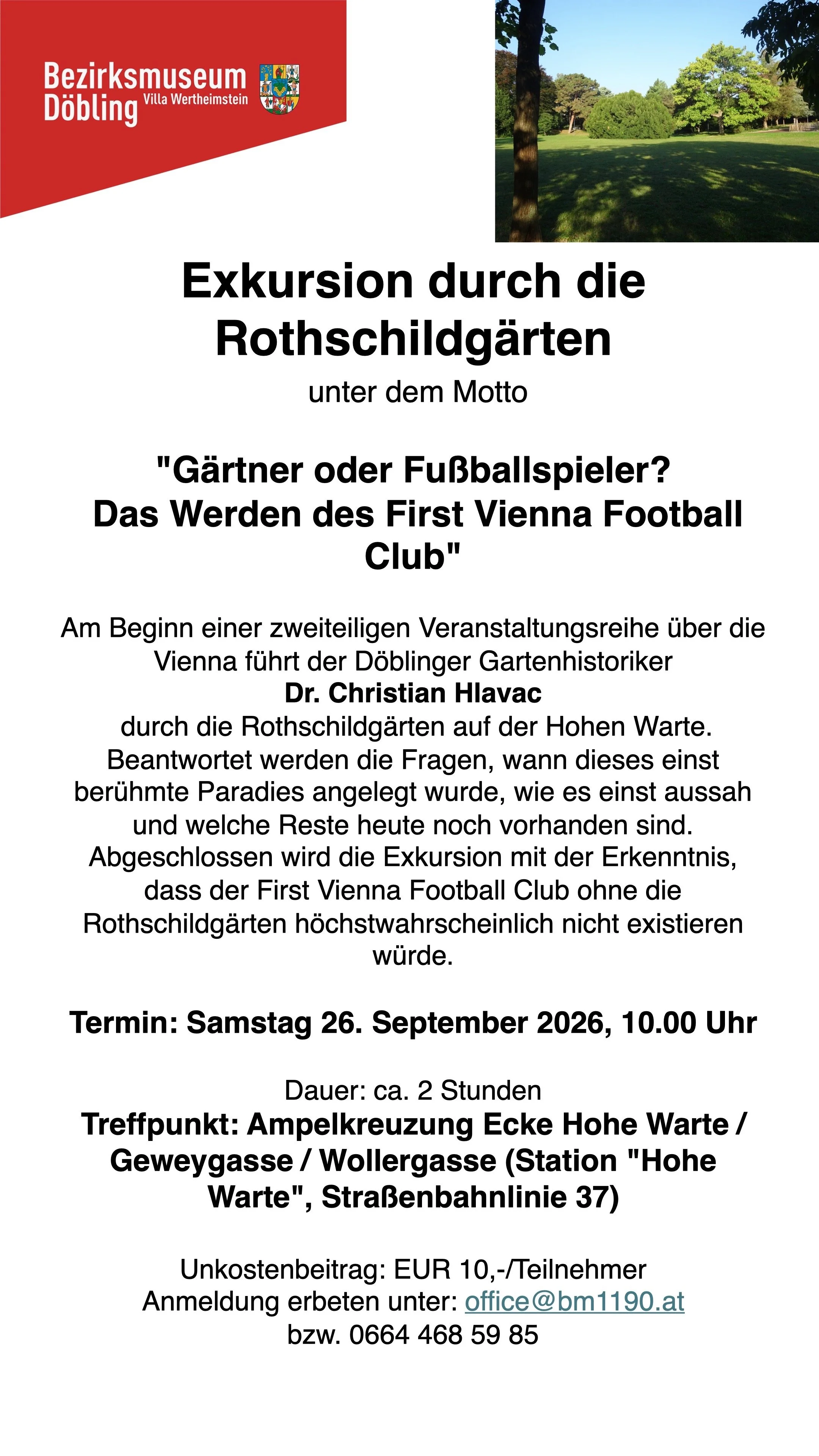 Exkursion durch die Rothschildgärten