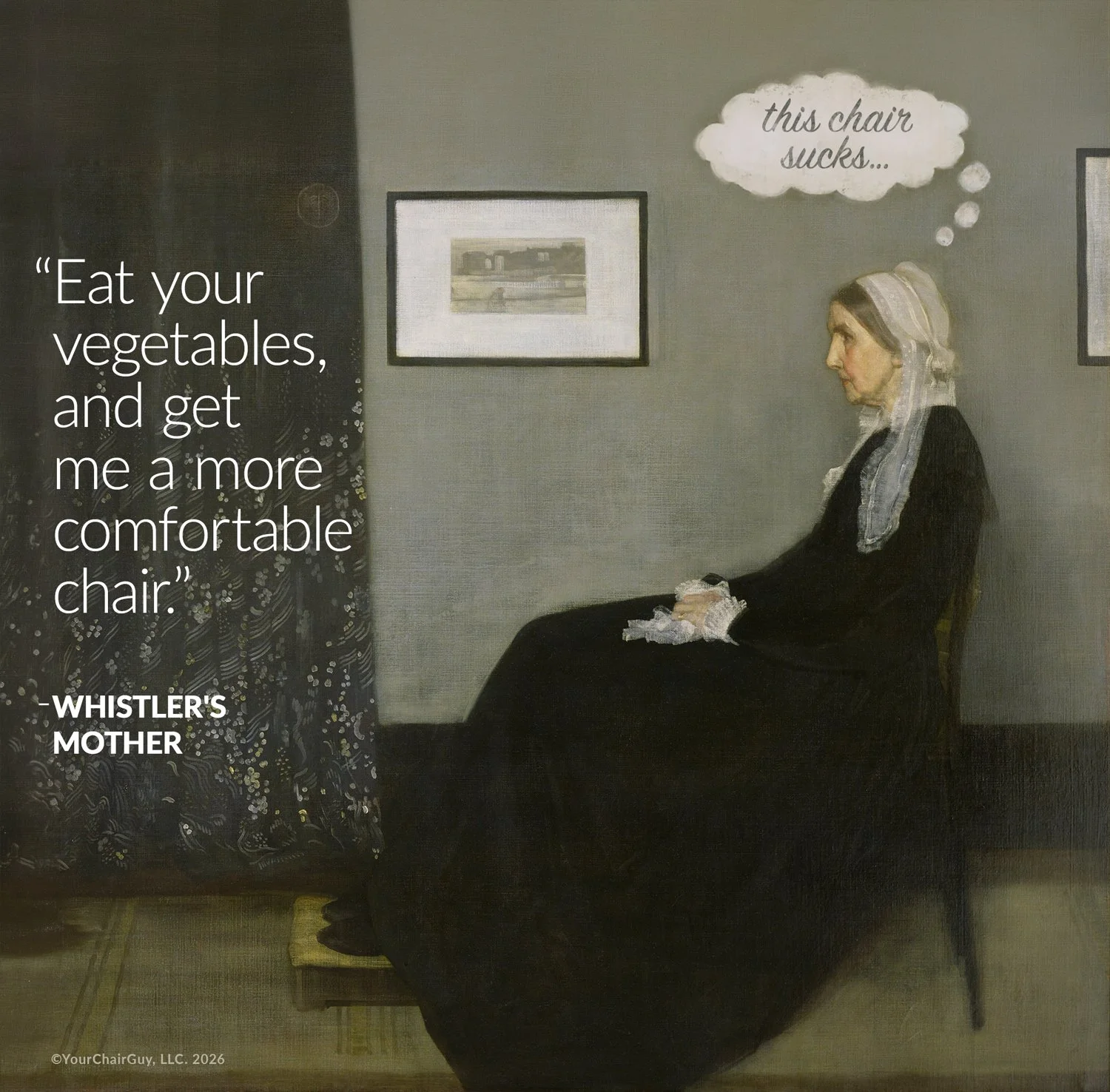 Whistler's Mother wishing for a more comfortable chair