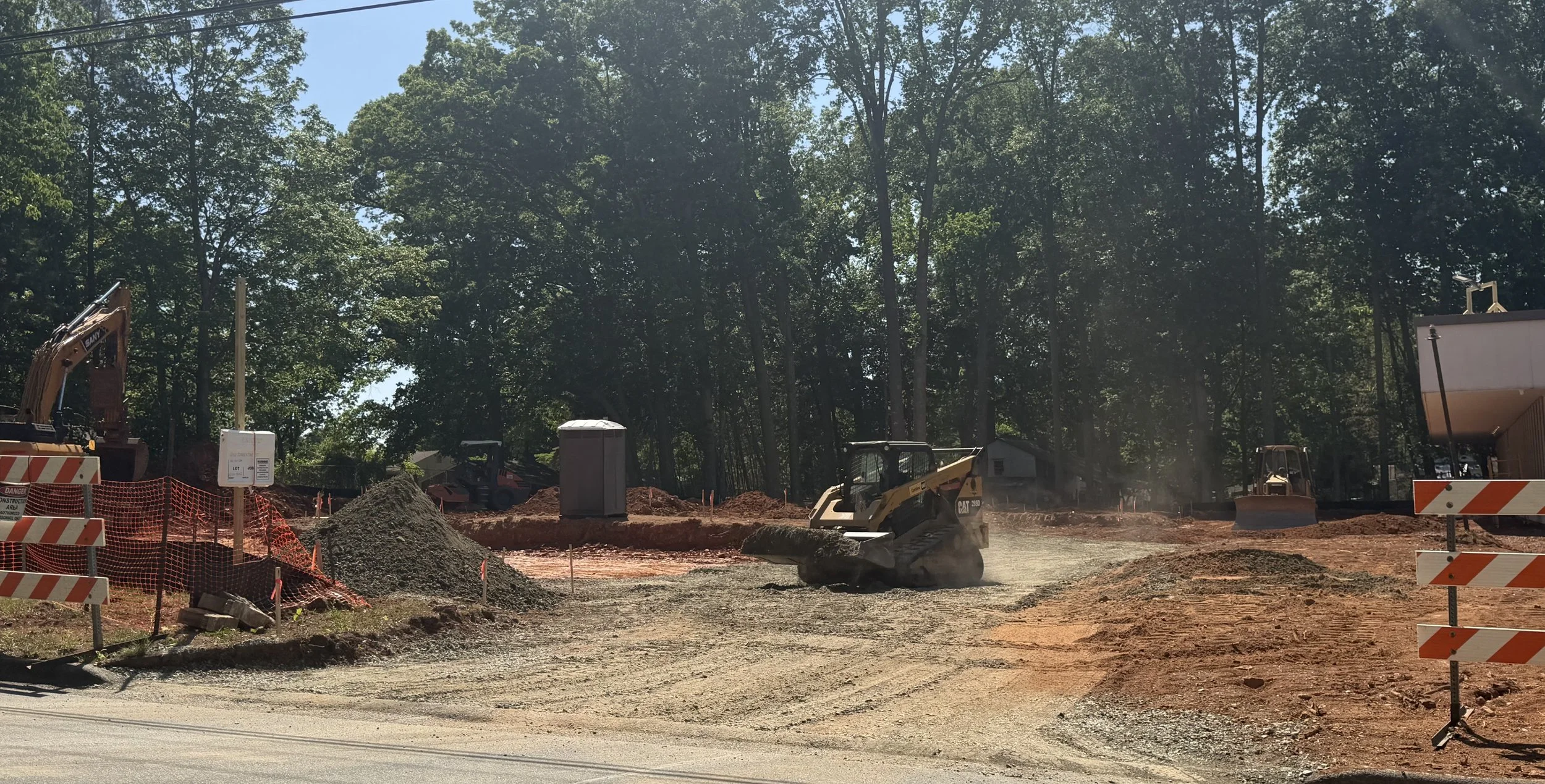 Main parking lot construction progress