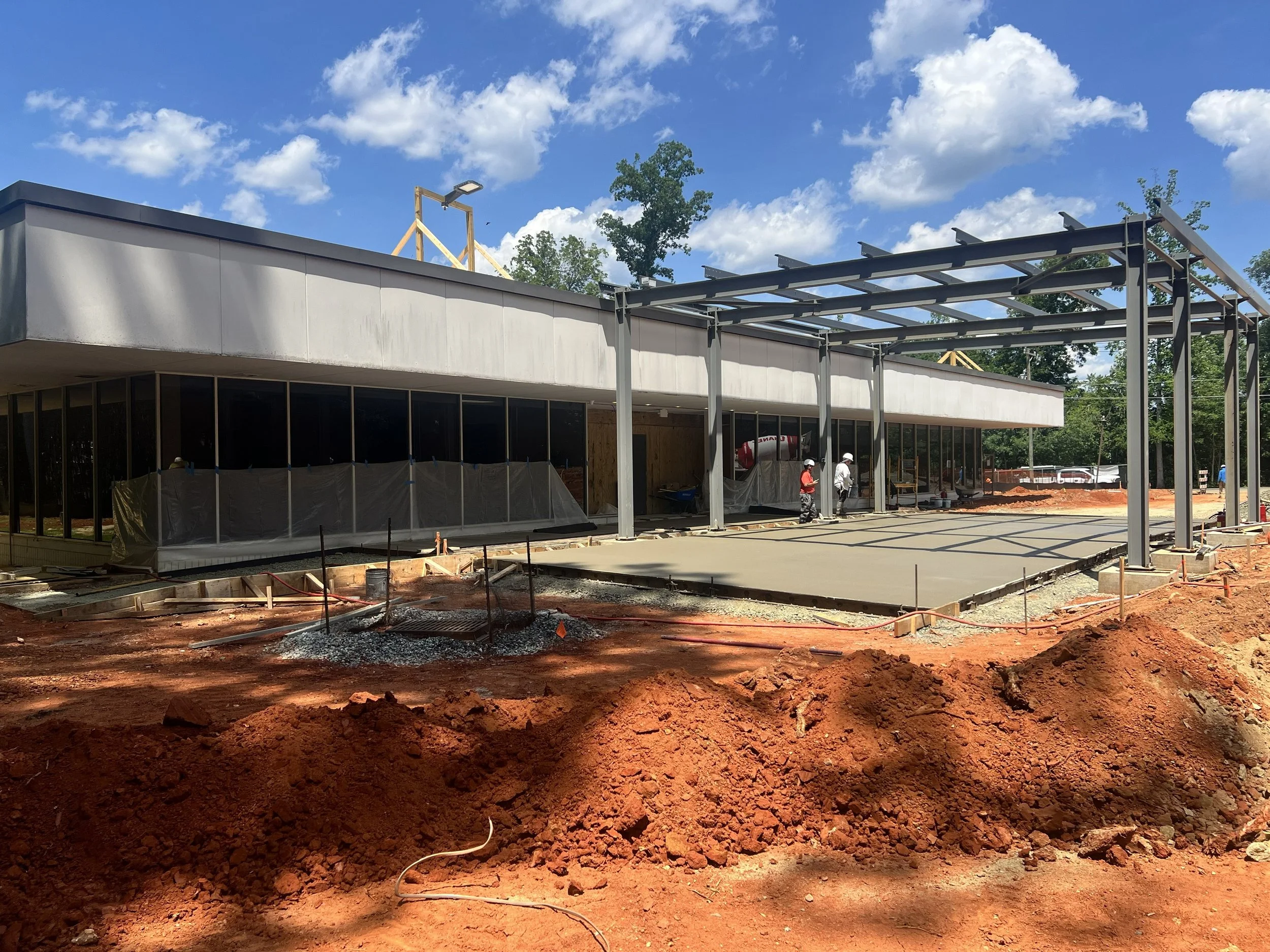 Concrete has been poured