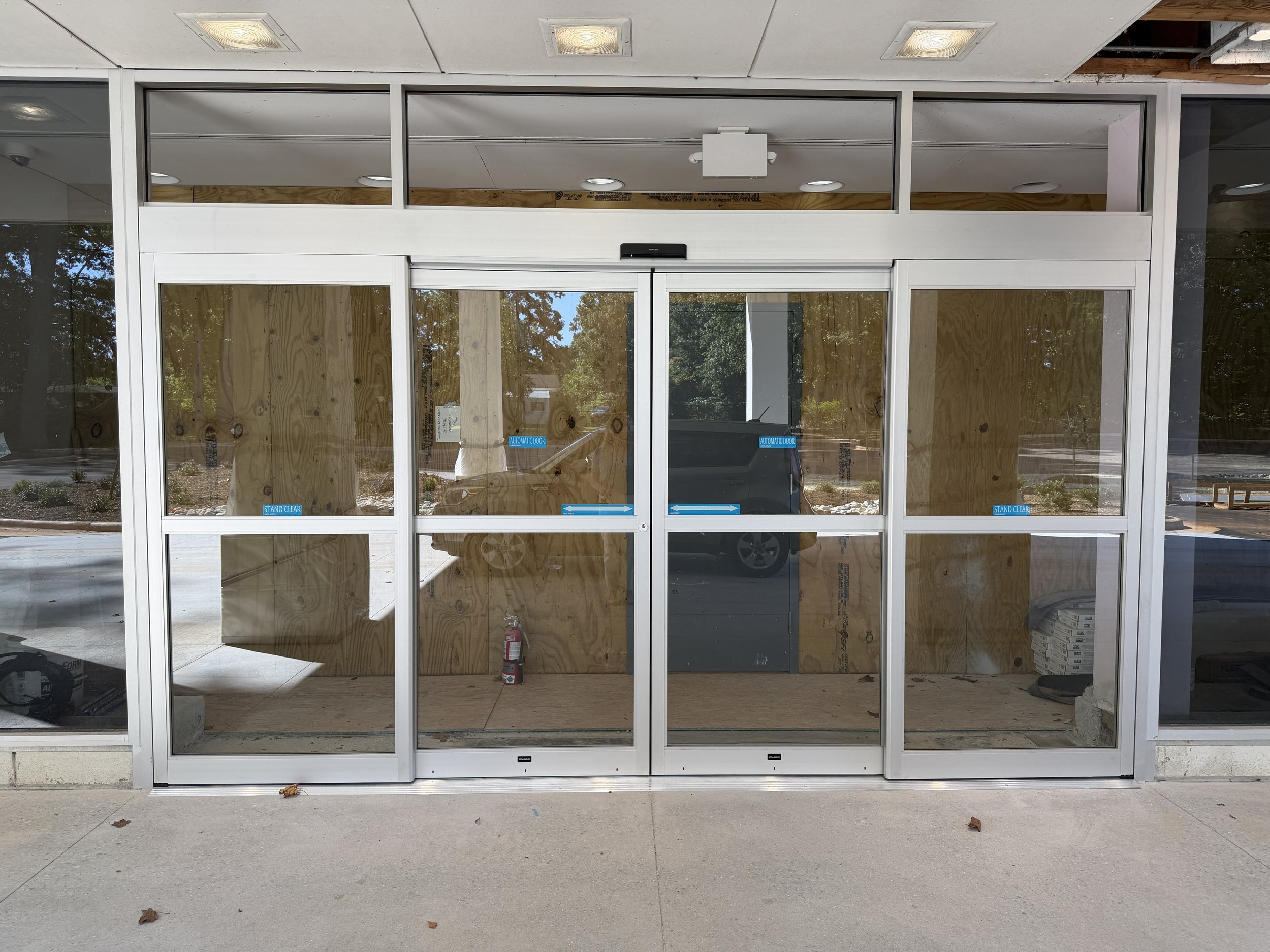 Automatic doors going in