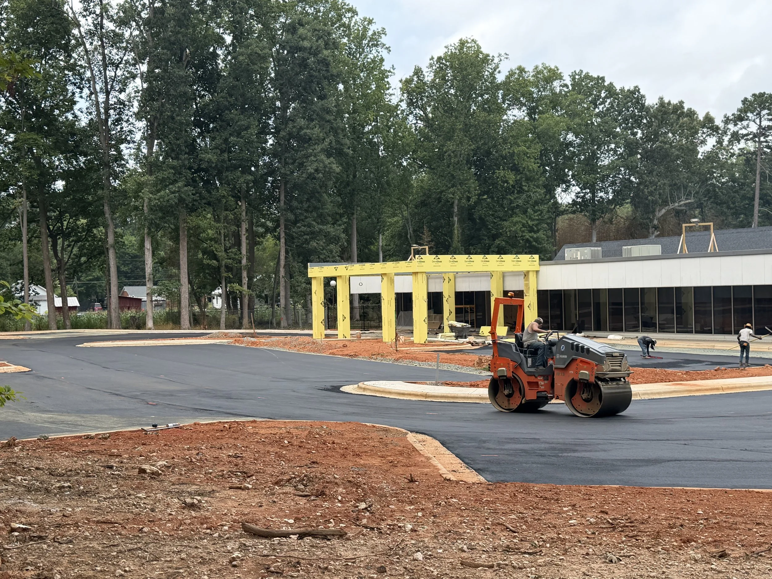 Paving is in progress