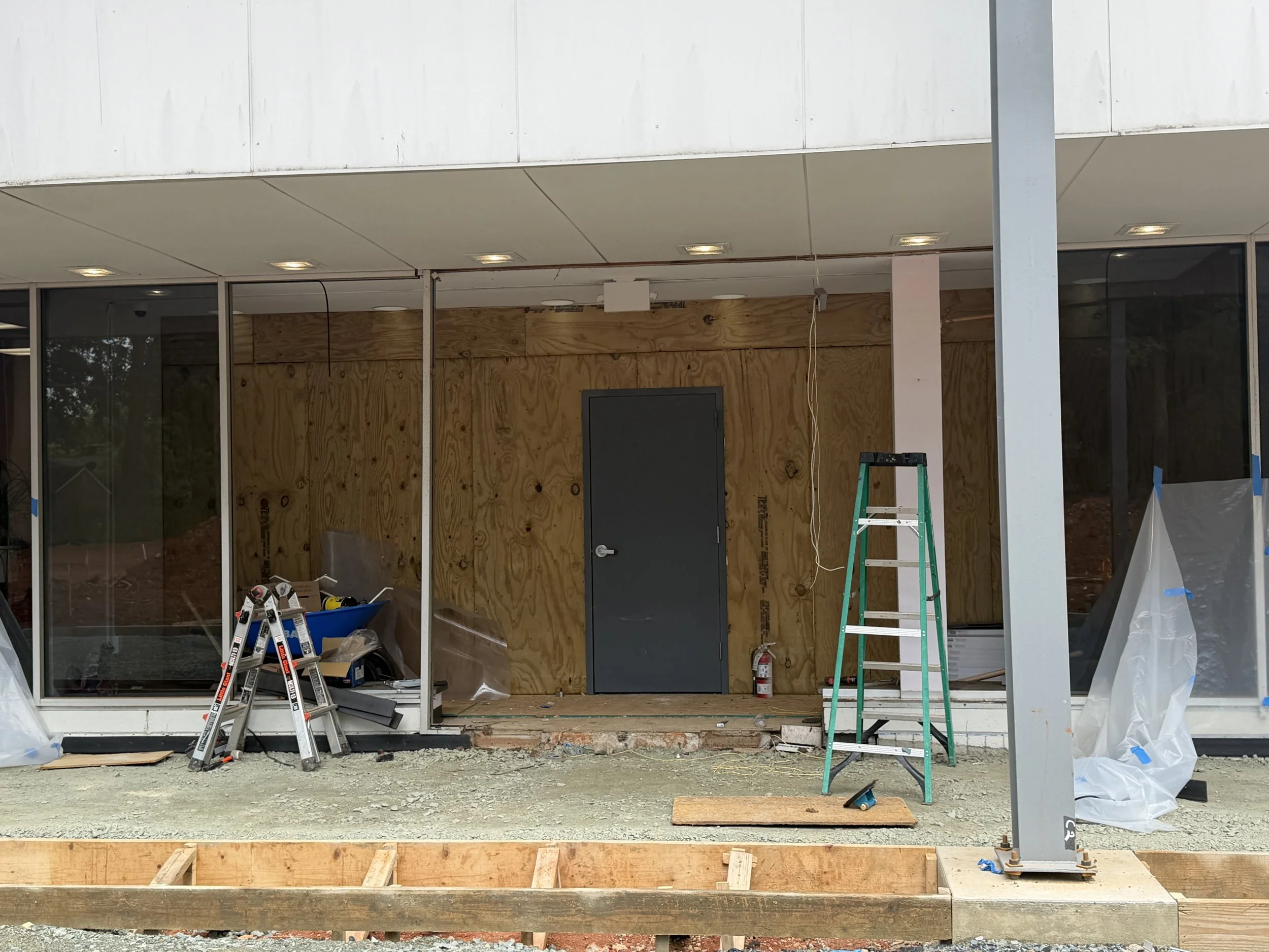 Existing doors removed