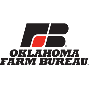Oklahoma Farm Bureau logo with a stylized 'OF' design and text