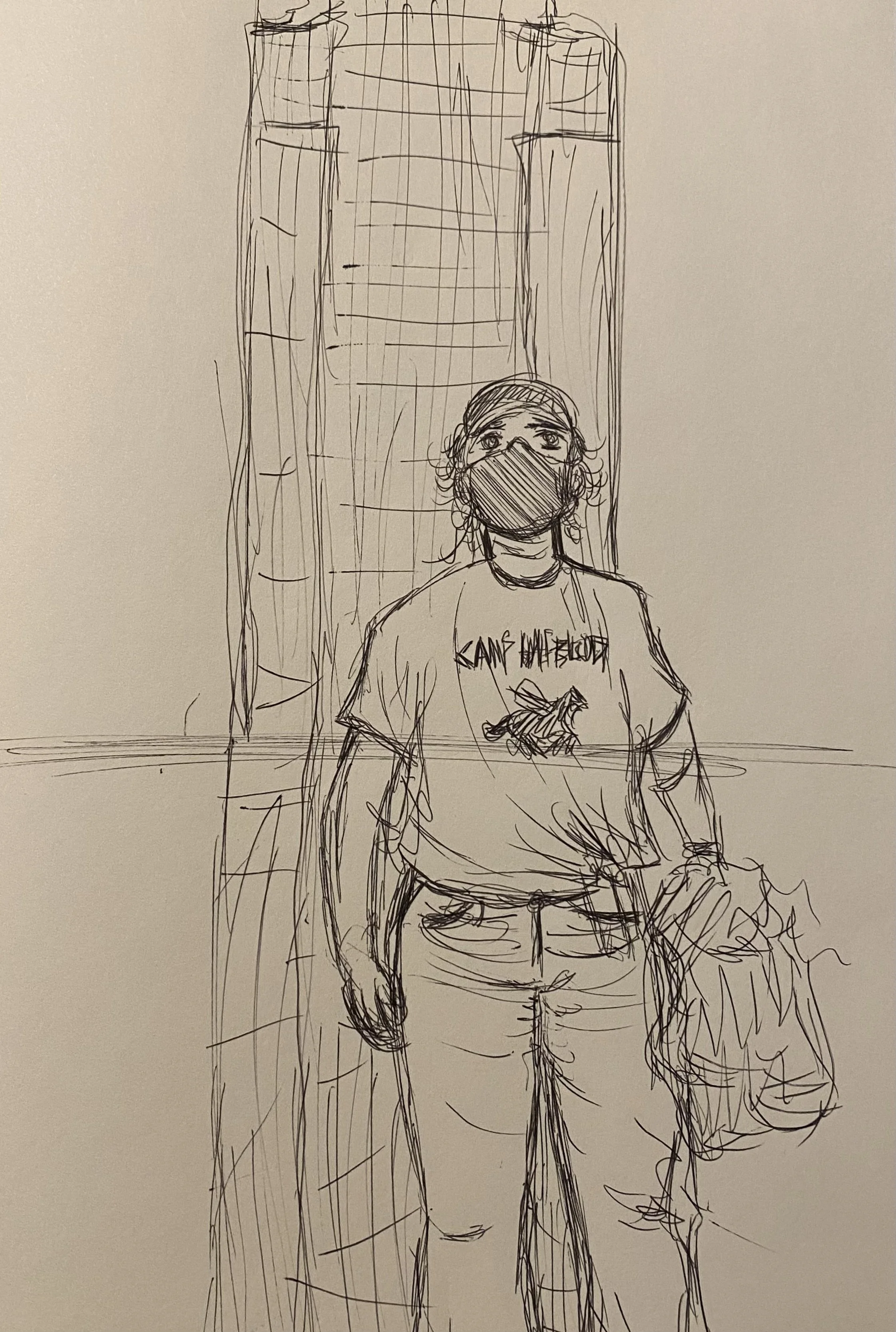 Empire State Building, 2022, ink on sketchbook paper, 11'' x 7½''