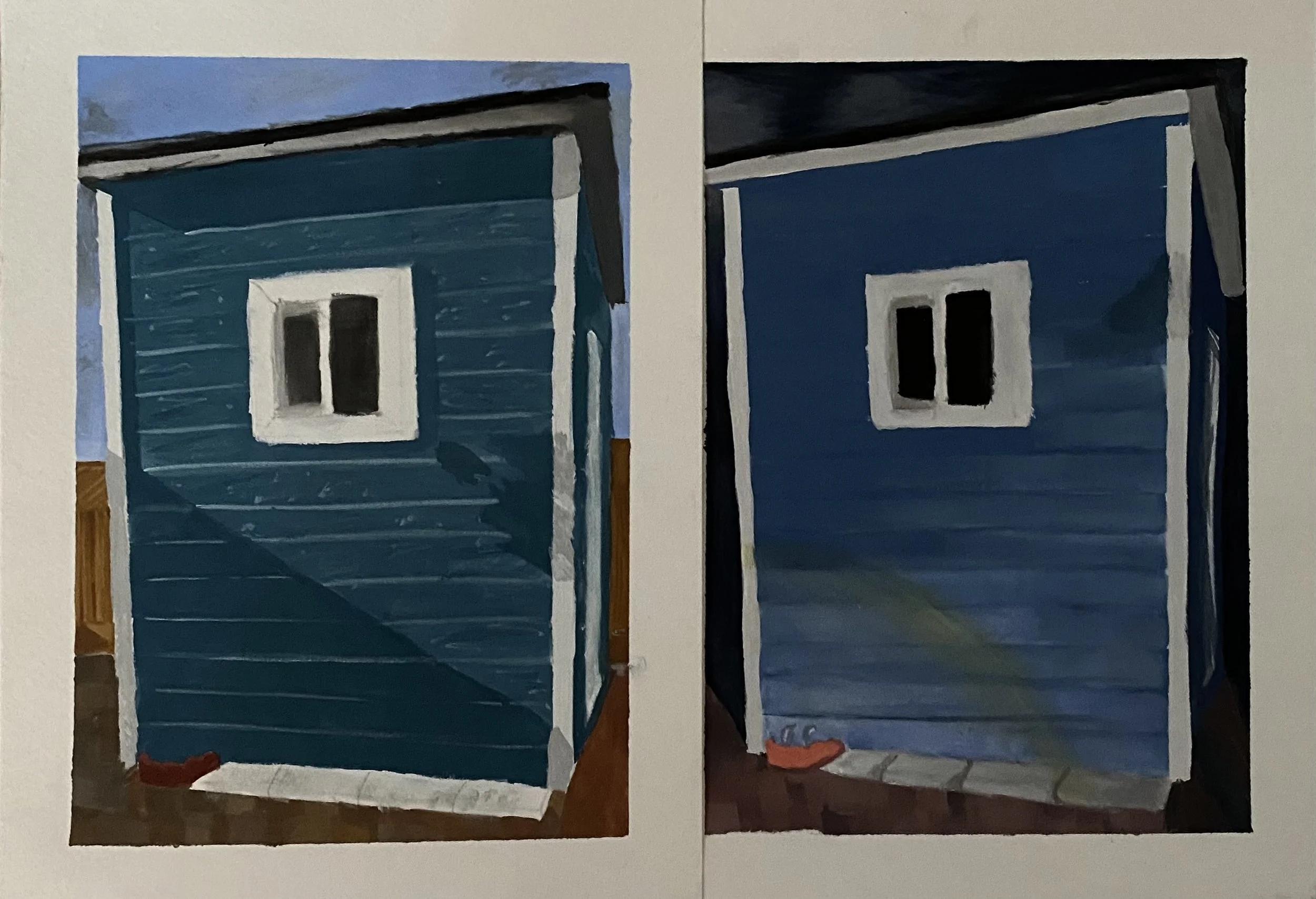 Untitled, 2023, gouache on Stonehenge aqua coldpress paper, 12'' x 17''