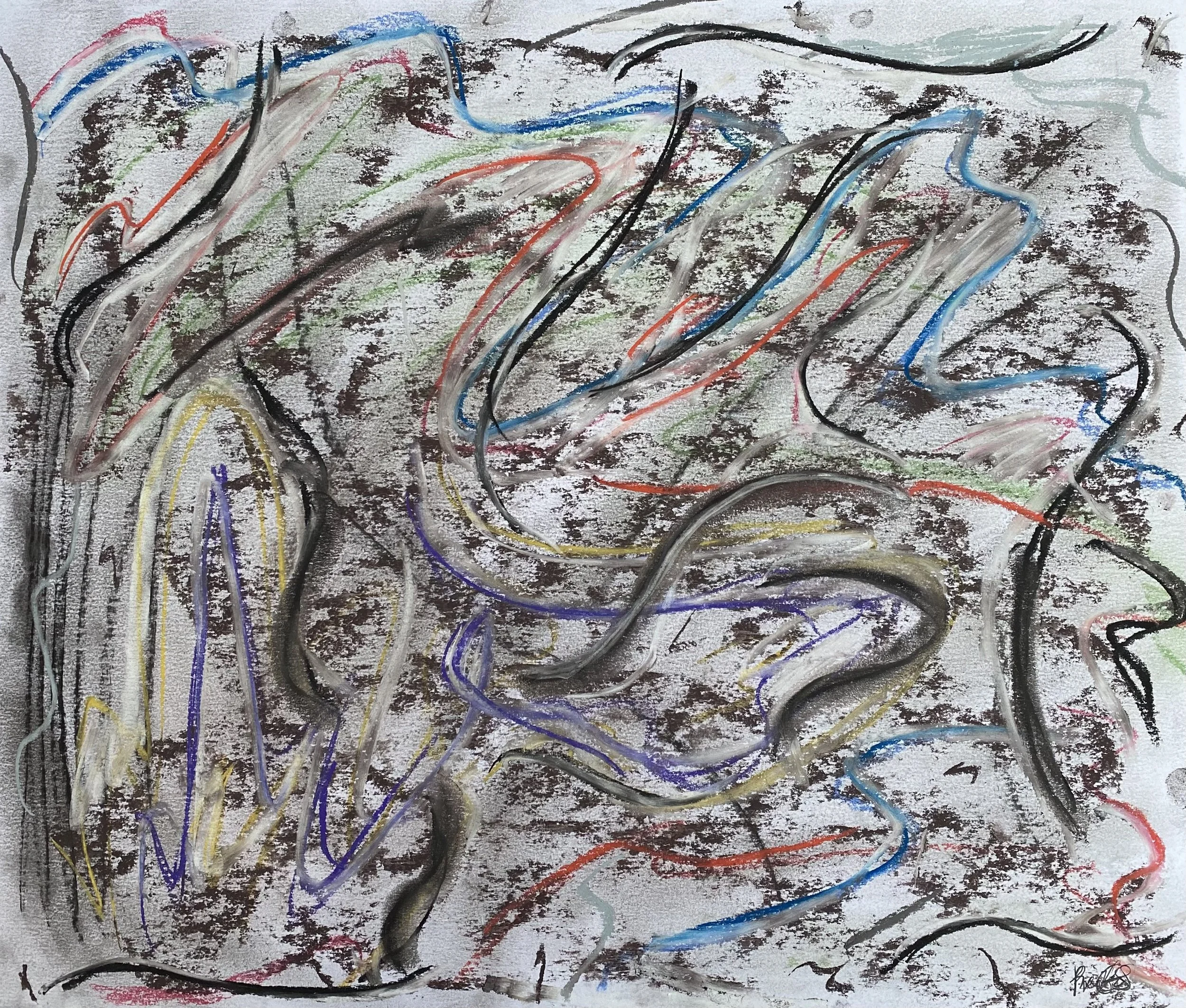 ¿A Dónde Vamos? no. 1, 2023, pastels on mixed media paper, dimensions: N/A