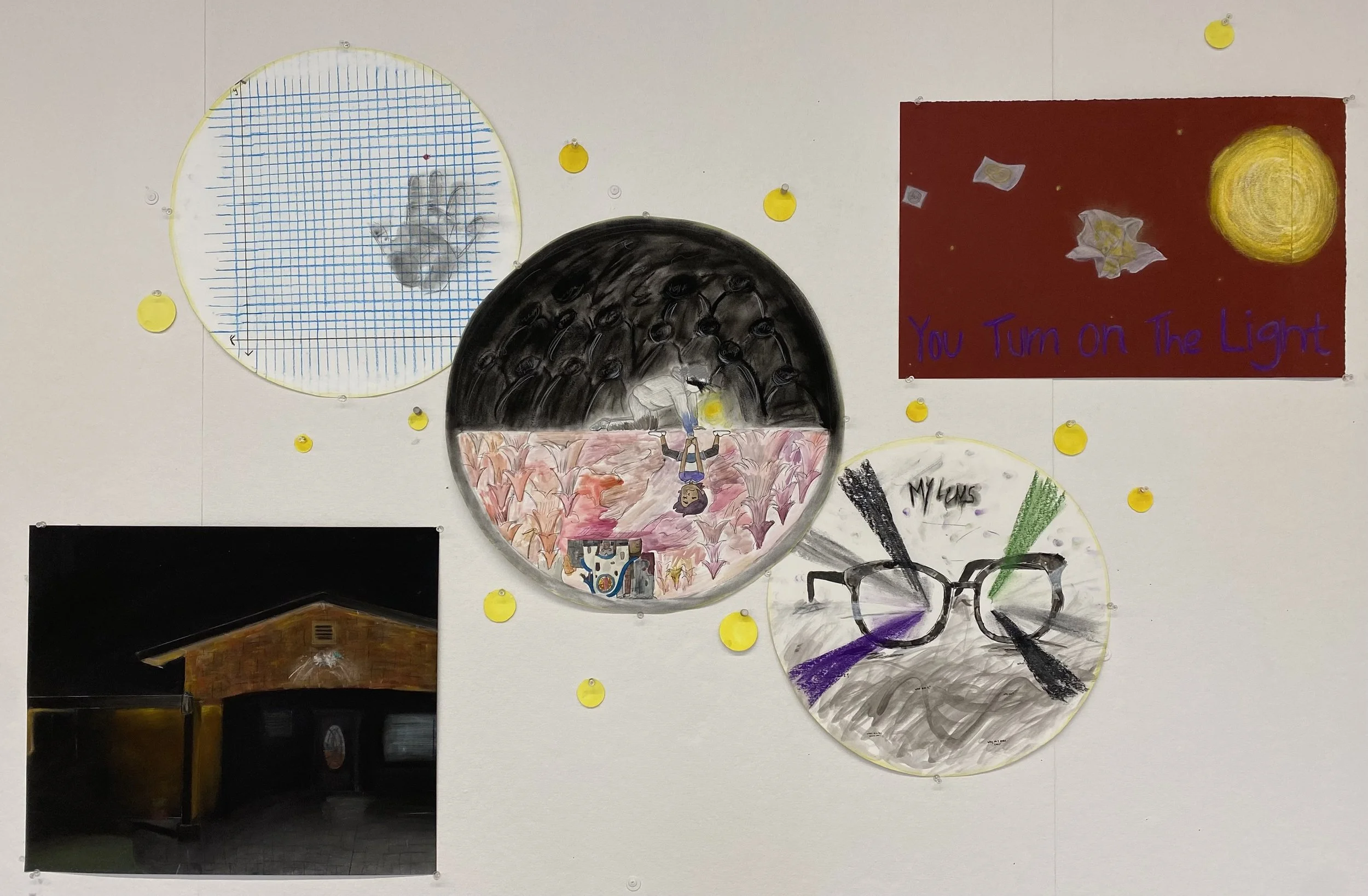 What Am I Doing Here?, 2023, pastels, ink, and gouache, 38’’ x 45’’