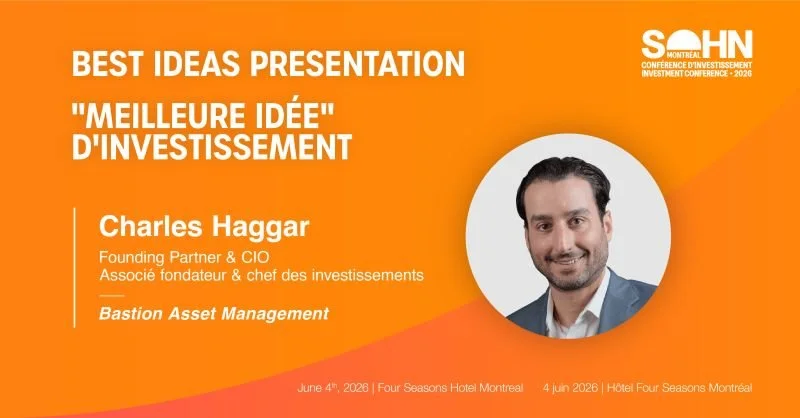 Charles will be speaking at Sohn conference in Montreal