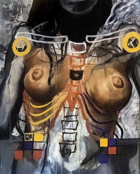 “Under Armor” 10x14” acrylic and oil on canvas, 2018