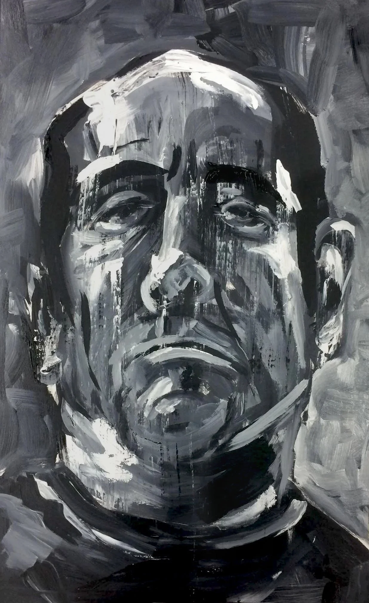 “Tom” 8.5x13” Acrylic on paper, 2018