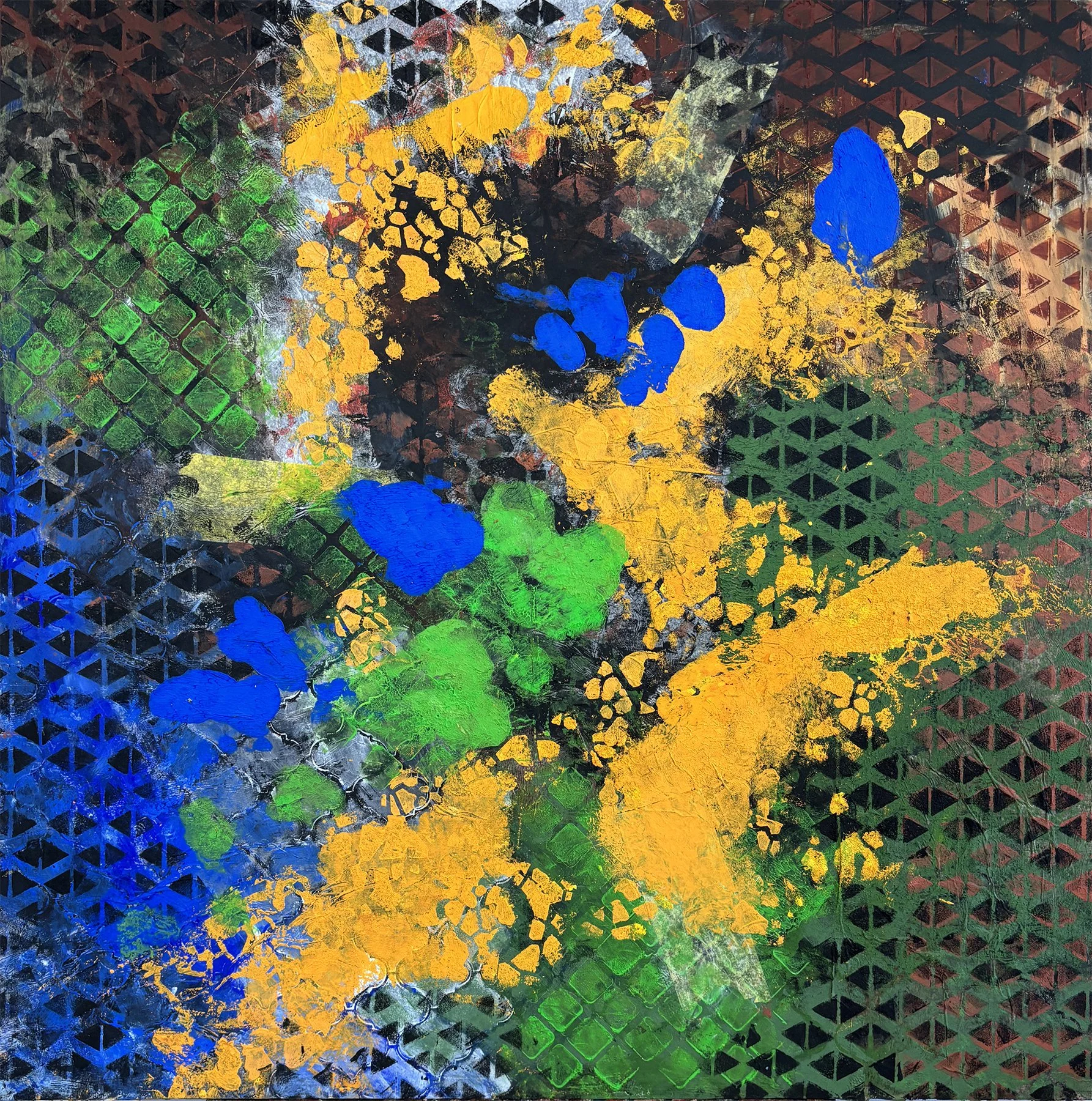 Blue & Yellow — 24 x 24 — $450